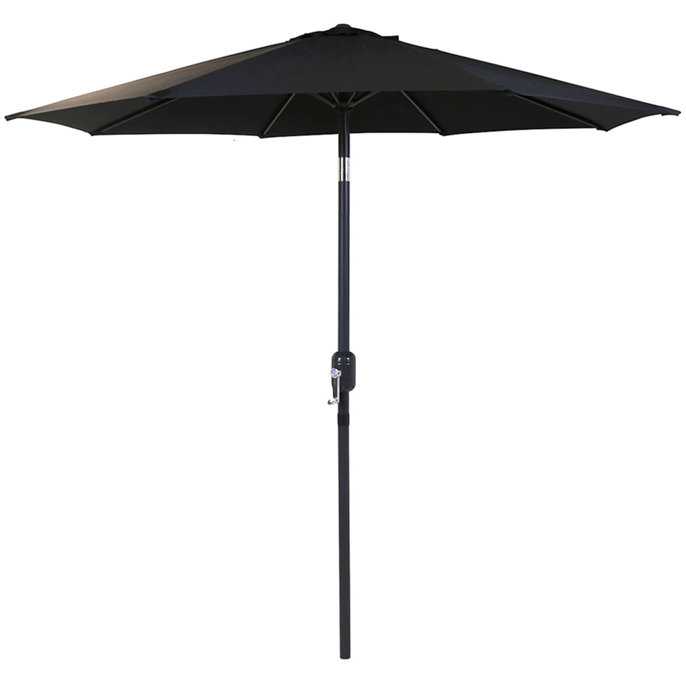 Charles Bentley Black Metal Crank Parasol 2m Image 1