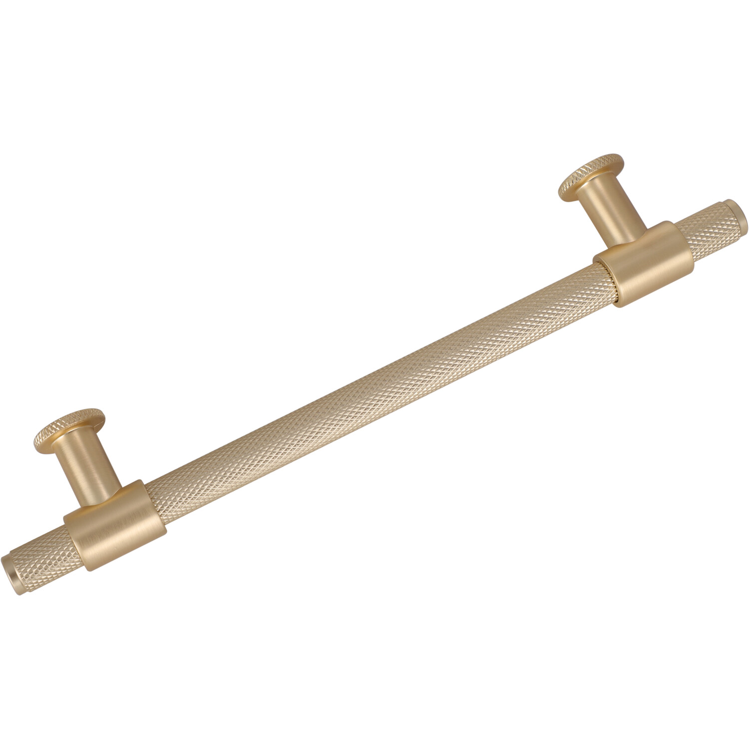 Pack of 2 Fulham Knurl T Bar Cabinet Handles Brushed Brass 192 mm Image 2