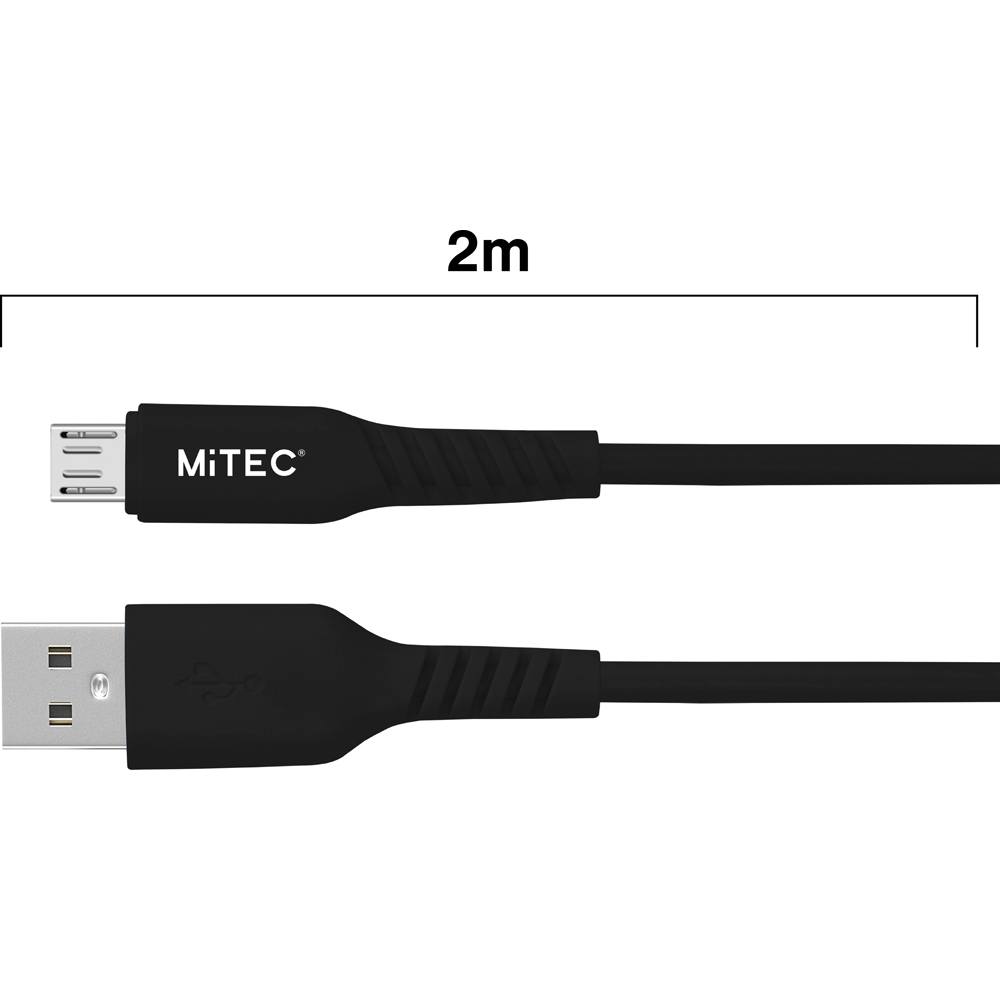 MiTEC MiPOWER Black Micro USB to USB-A Cable 2m Image 5