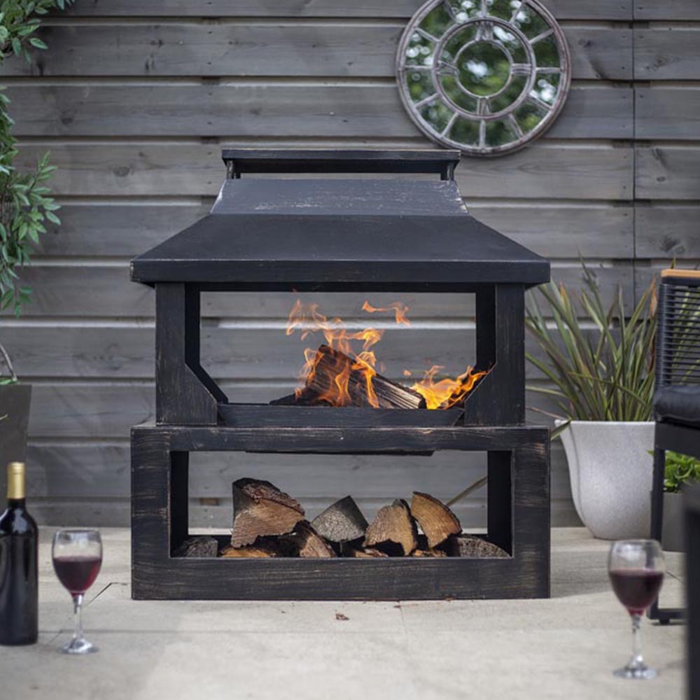 La Hacienda Stonehurst Steel Outdoor Fireplace Image 2