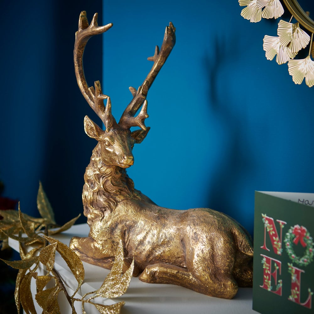 Wilko Majestic Gold Seated Stag Image 7