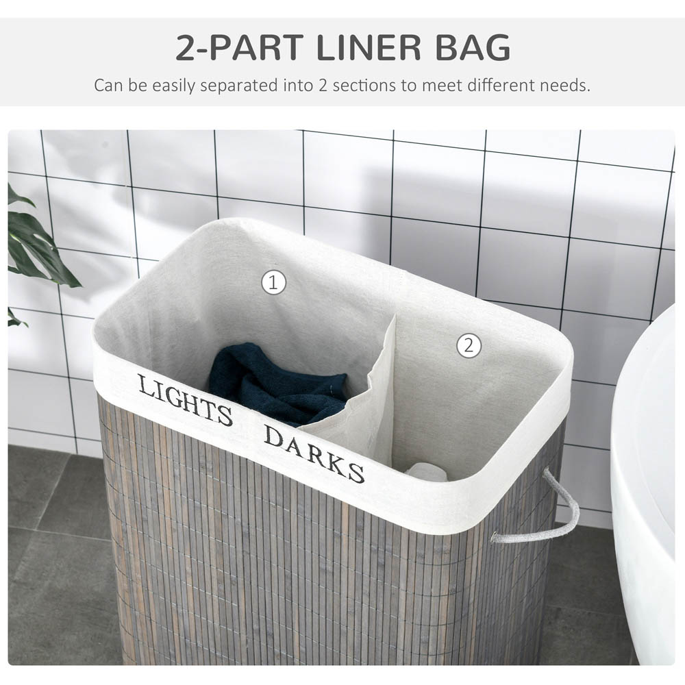 Portland Grey Rattan Laundry Hamper 100L Image 5