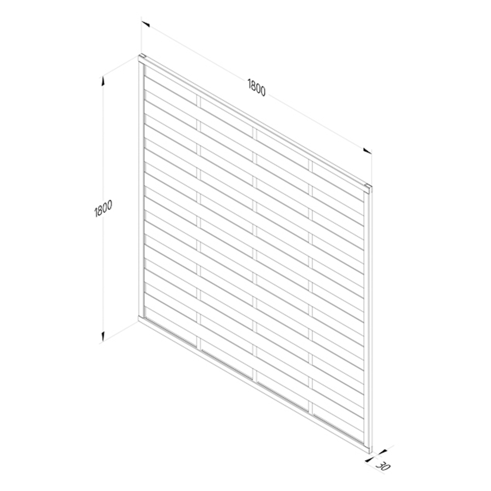 Forest Garden 6 x 6ft Decorative Flat Top Fence Panel Image 4