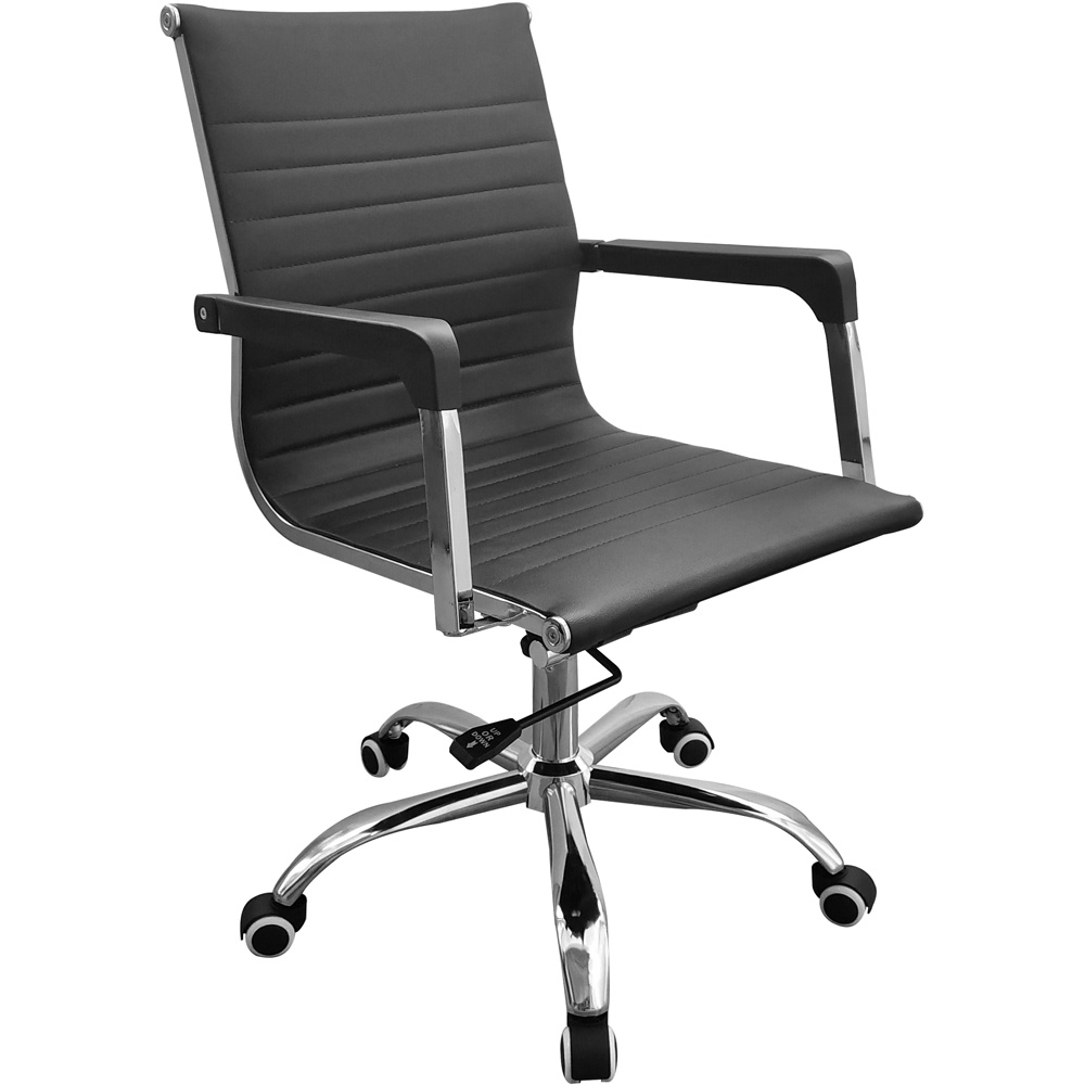 Loft Black and Chrome Faux Leather Office Chair Image 2