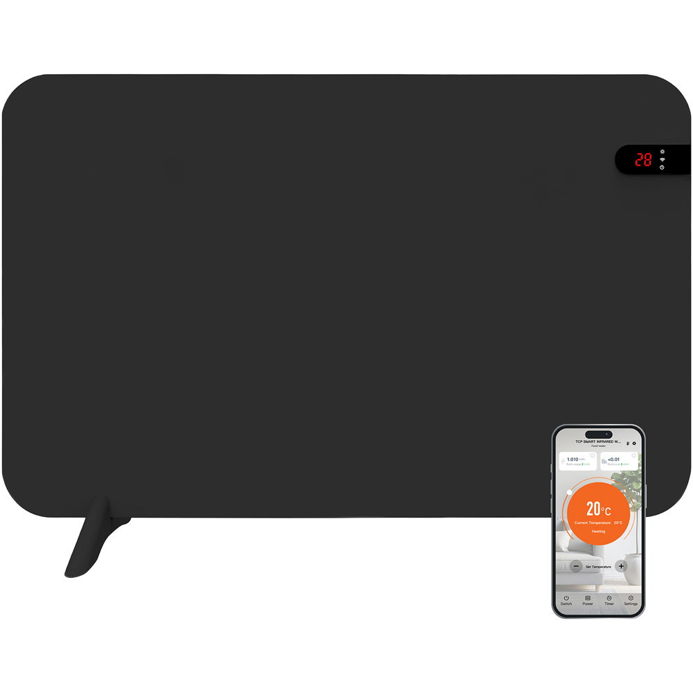 TCP Smart Black Infrared Panel Heater with Energy Monitoring 400W Image 2