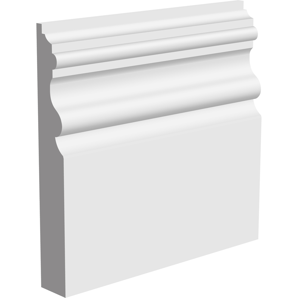 National Skirting White Vienna Primed Skirting Board 18mm 250 x 3040mm Image 1