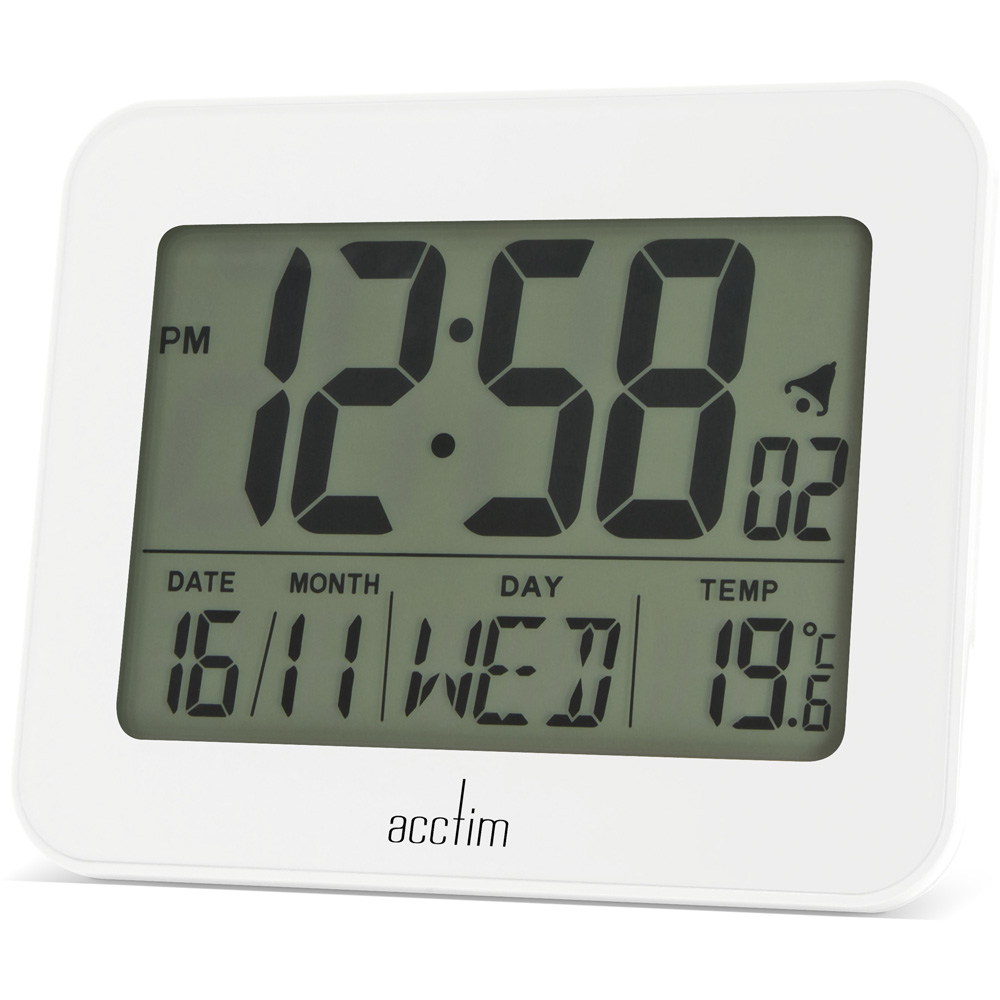 Acctim White Otto LCD Alarm Clock Image 2