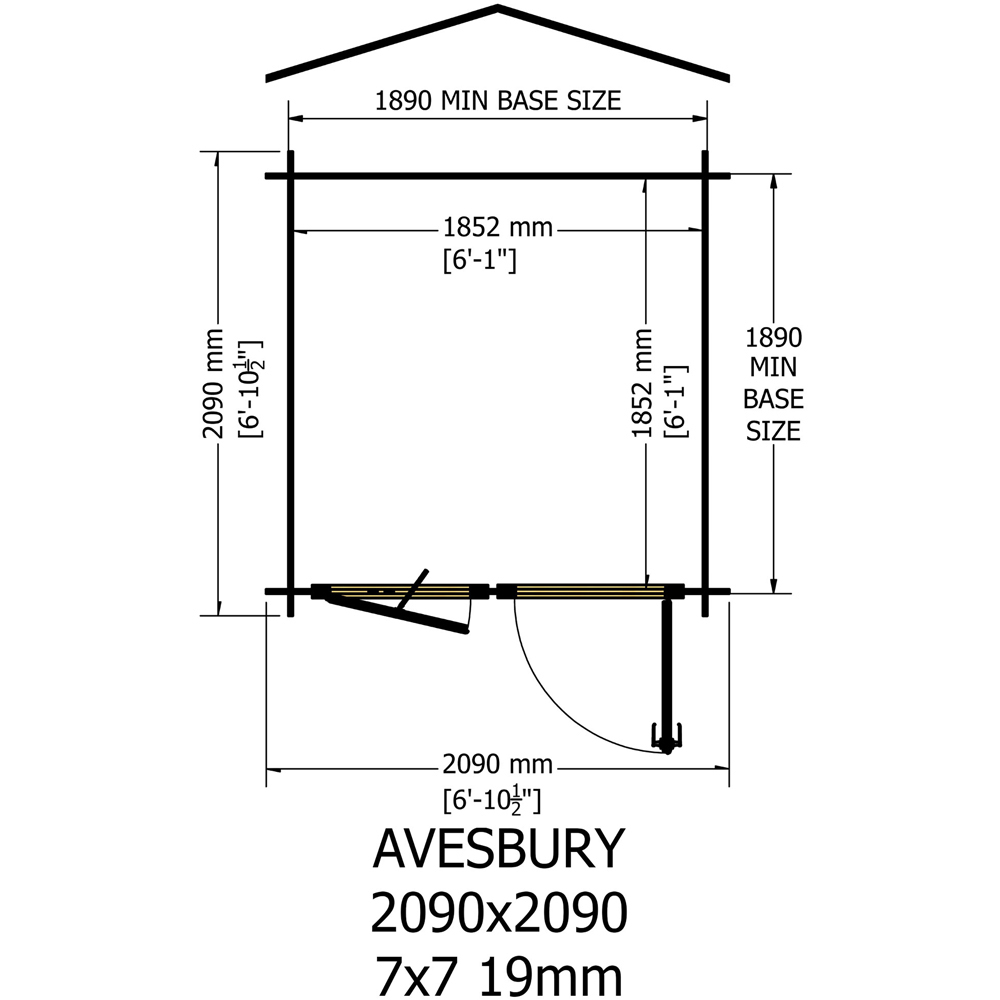 Shire Avesbury 7 x 7ft Pressure Treated Wooden Log Cabin Image 8