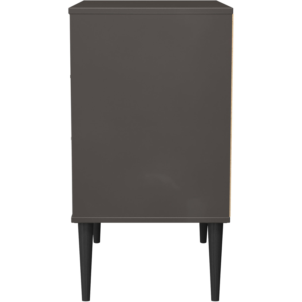 Crowndale Hong Kong 3 Drawer Slatt Effect and Graphite Midi Chest of Drawers Ready Assembled Image 4