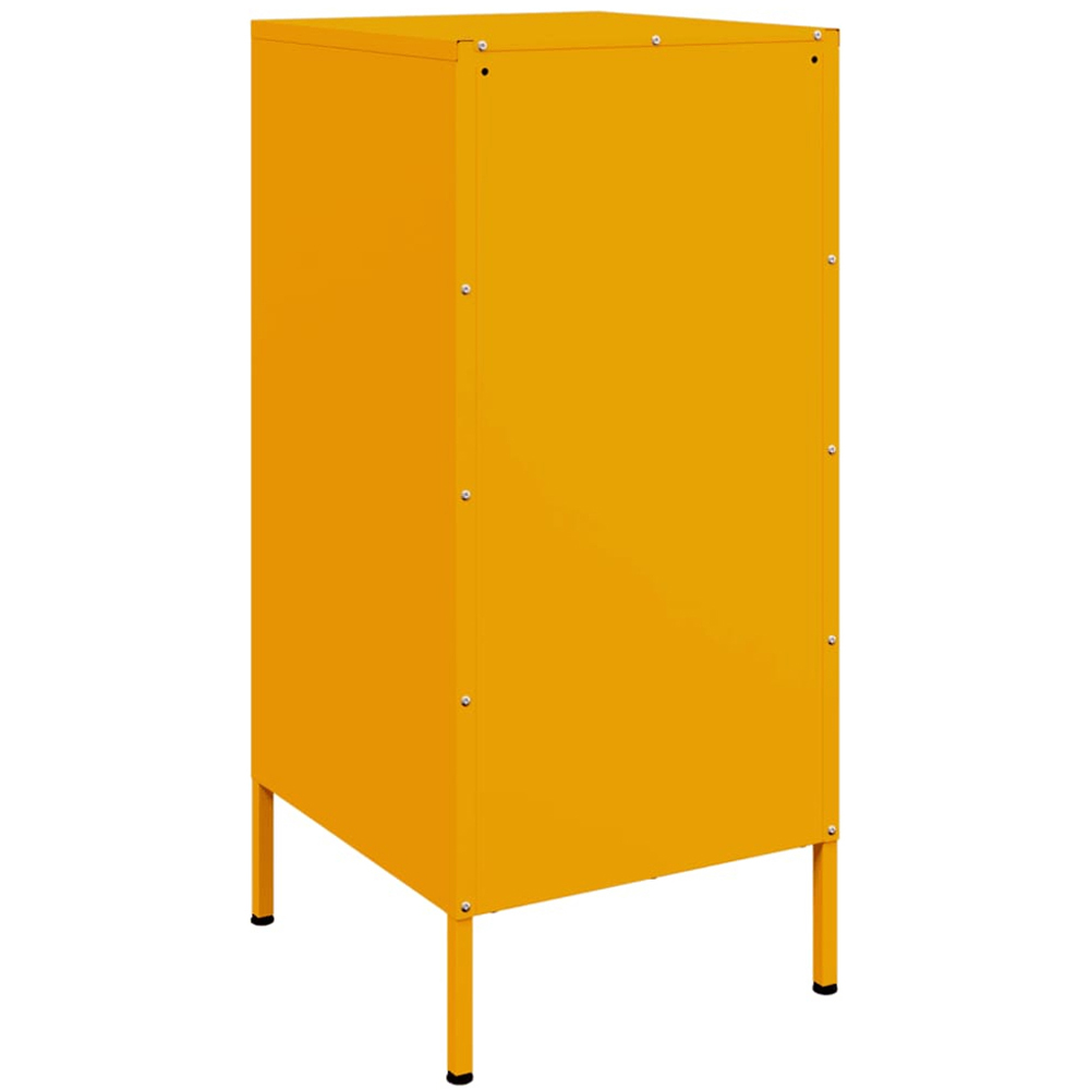 vidaXL Single Door Mustard Yellow Metal Sideboard Set of 2 Image 8