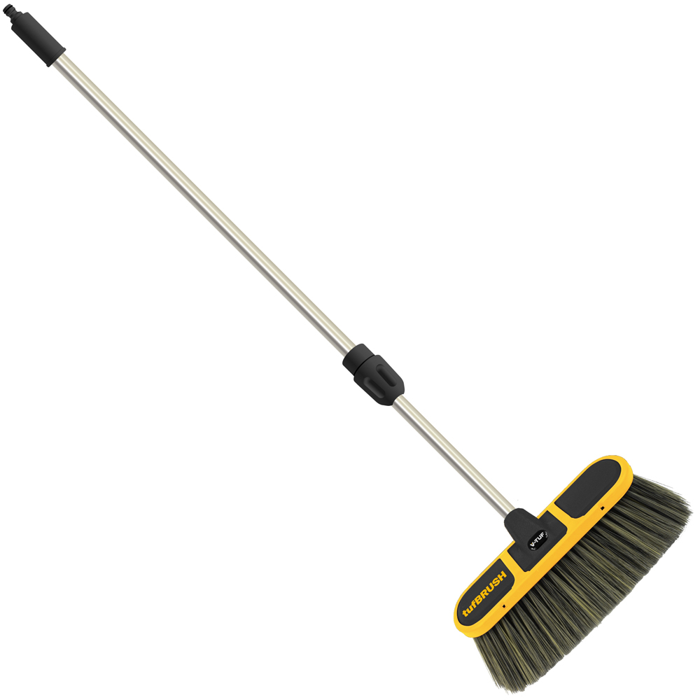 V-TUF tufBRUSH900 Black Car Wash Brush with Rubber Edging and Telescopic Pole Kit 2.7m Image 2