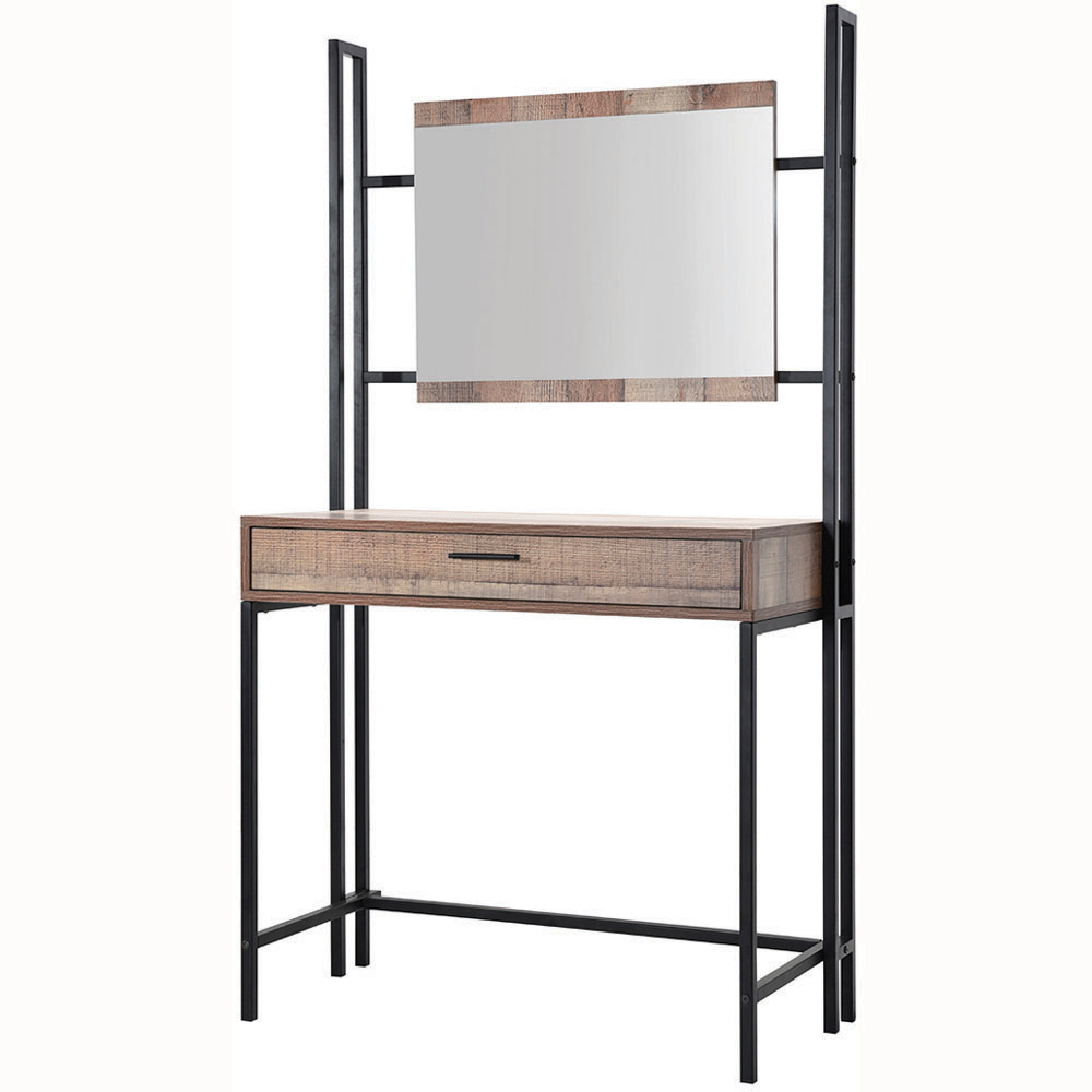 Hoxton Oak Effect Dressing Table and Mirror Image 2