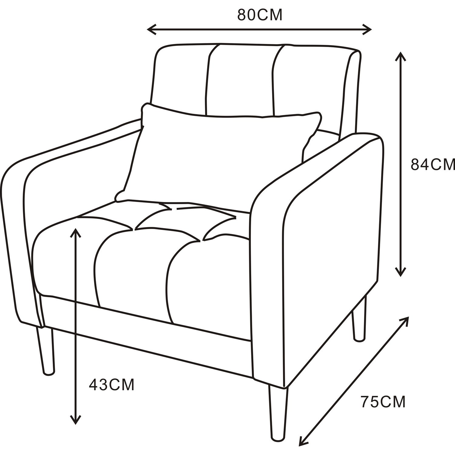 Amber Fabric Armchair Image 4