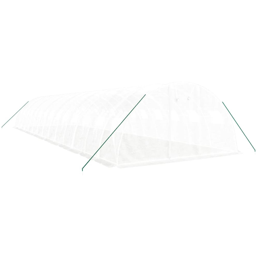 vidaXL White Polyethylene Galvanised Steel Frame 45.9 x 13.1ft Greenhouse Image 2