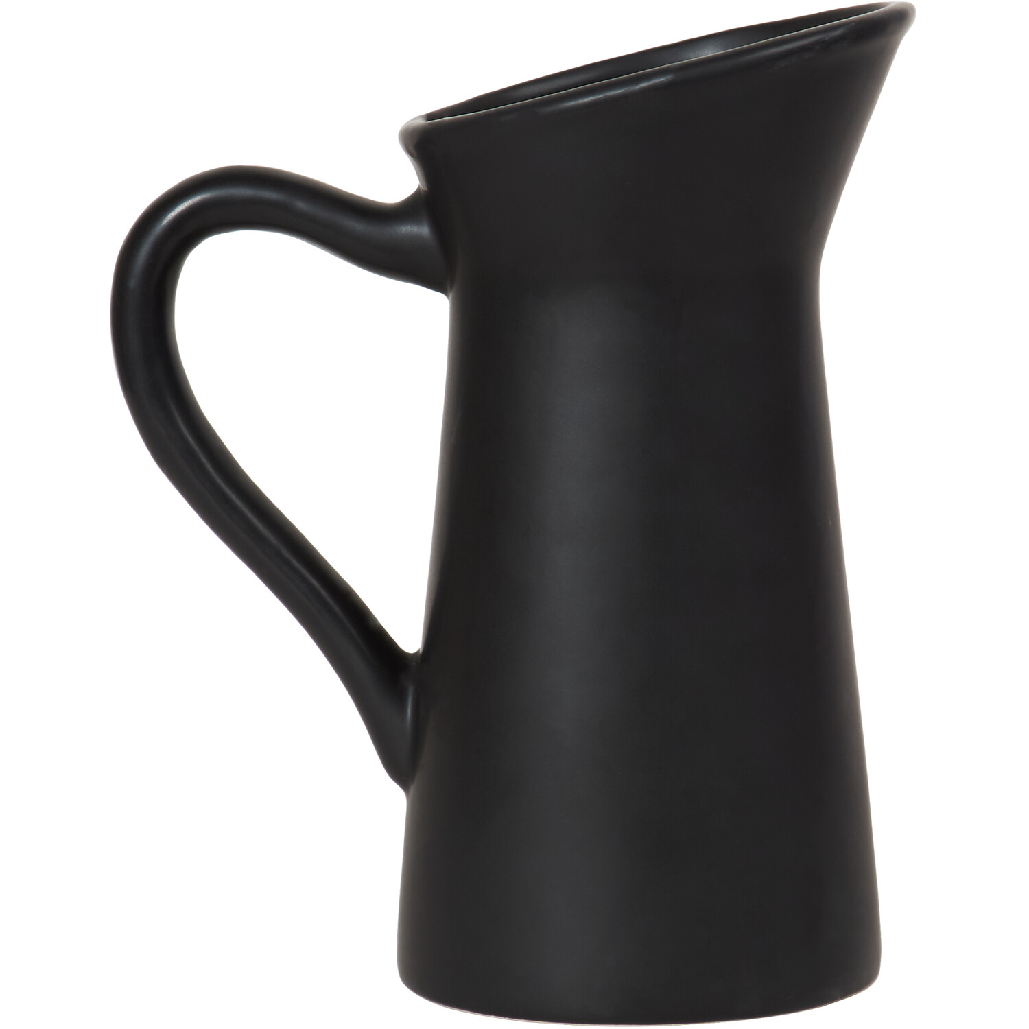 Matte Black Jug Shaped Ceramic Vase Image 1