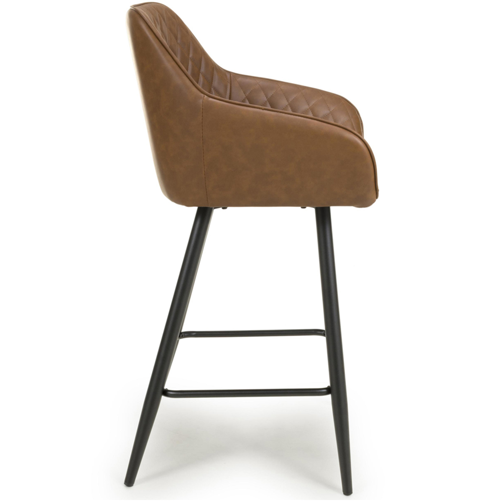 wilko Kensington Vintage Brown Quilted Bar Stool Image 5