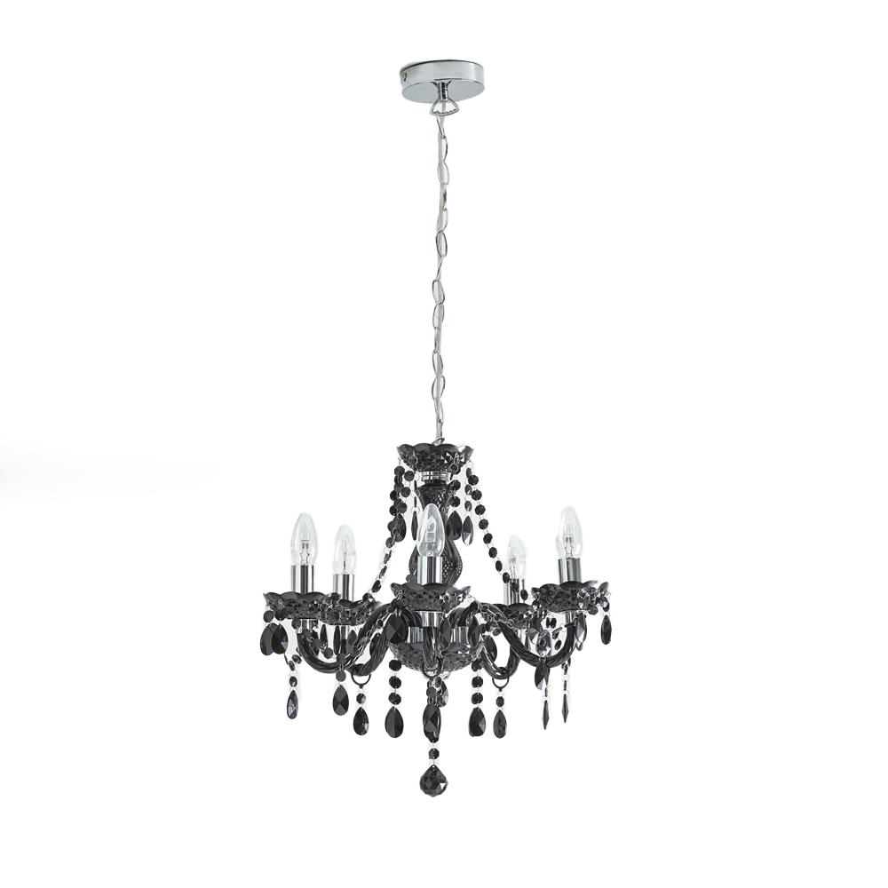 Wilko Marie Therese 5 Arm Black Chandelier Ceiling  Light Image 1
