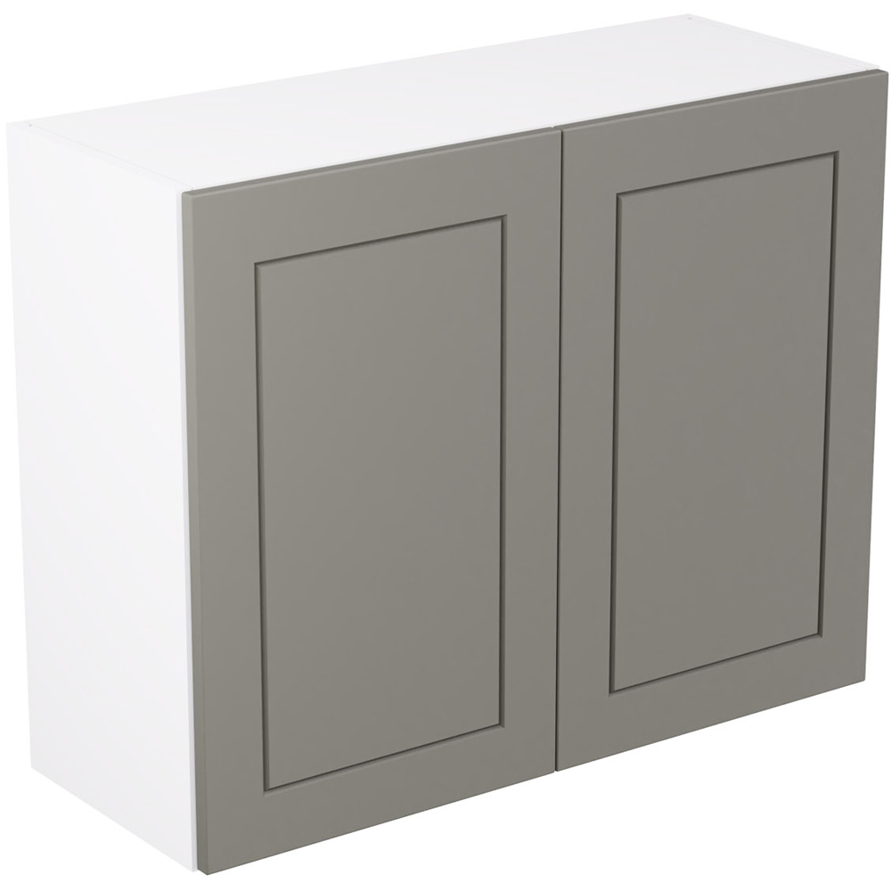 Kitchen Kit Shaker Matt Dust Grey Wall Kitchen Cabinet Flatpack 900mm Image 1