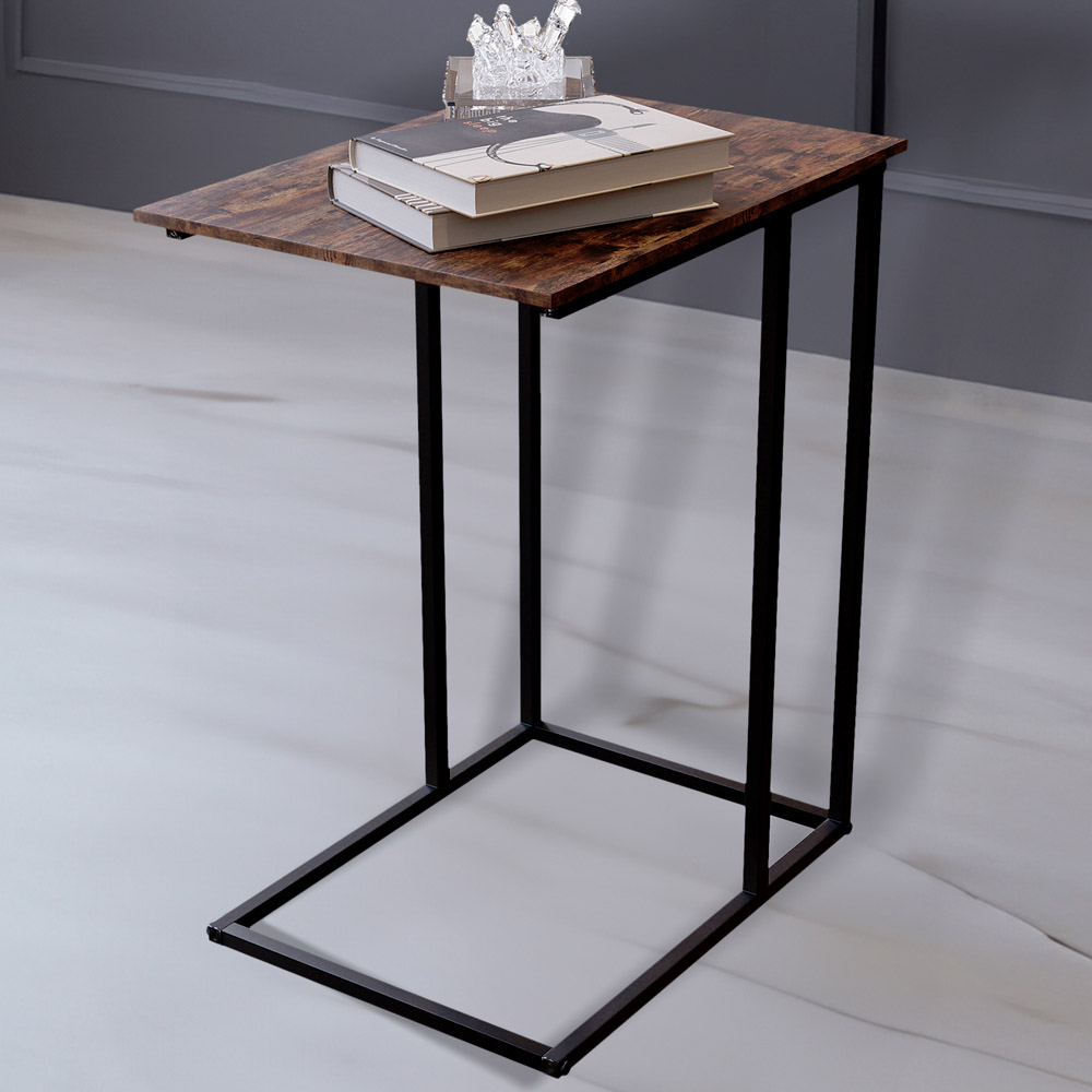Vida Designs Brooklyn Dark Wood Side Table Image 1
