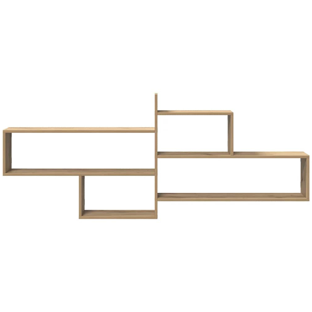 vidaXL 4 Open Compartment Artisan Oak Wall Shelf Image 3