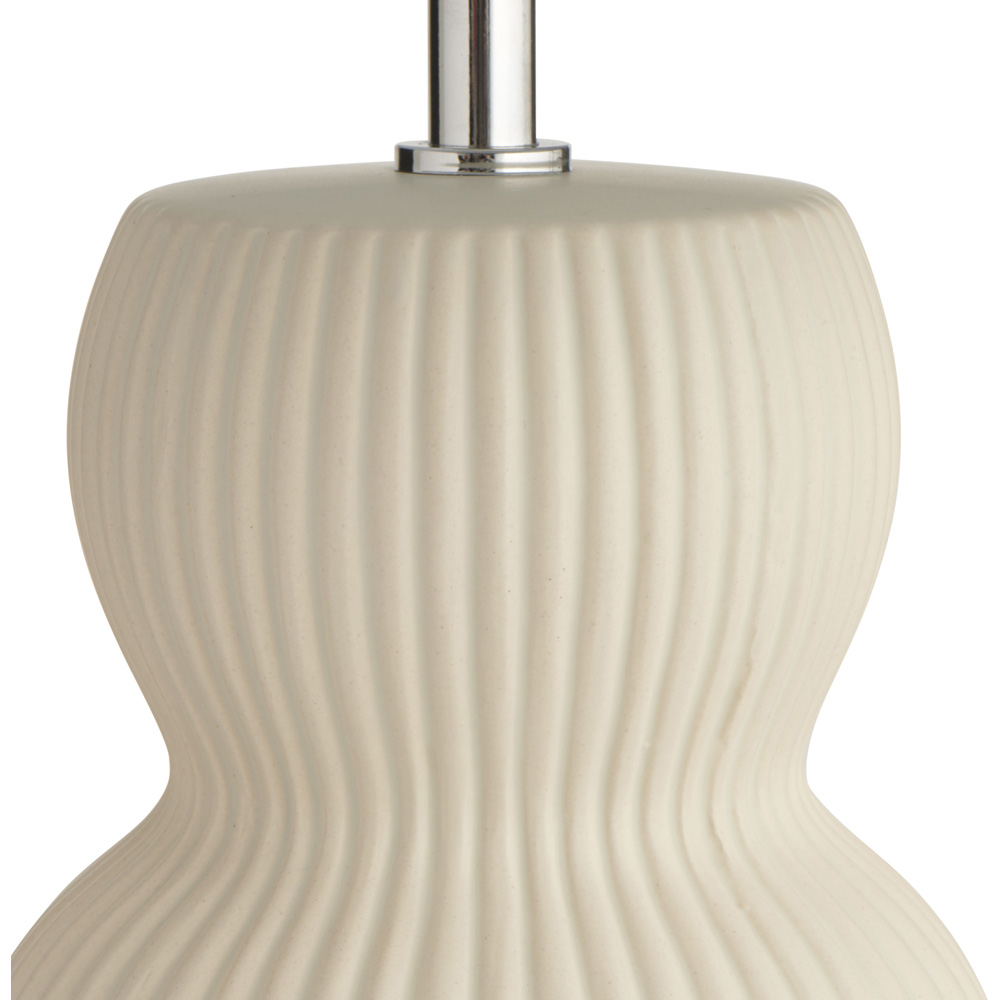 Wilko White Ribbed Lamp With Black Shade Image 3