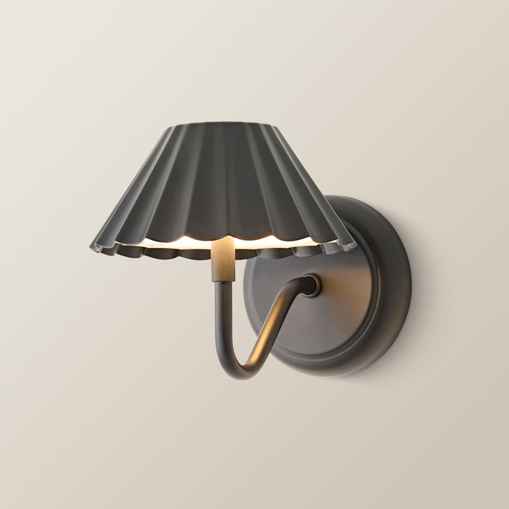 ValueLights Avery Black LED 6000K Dimmable Plated Wall Light with Shade 3W Image 6