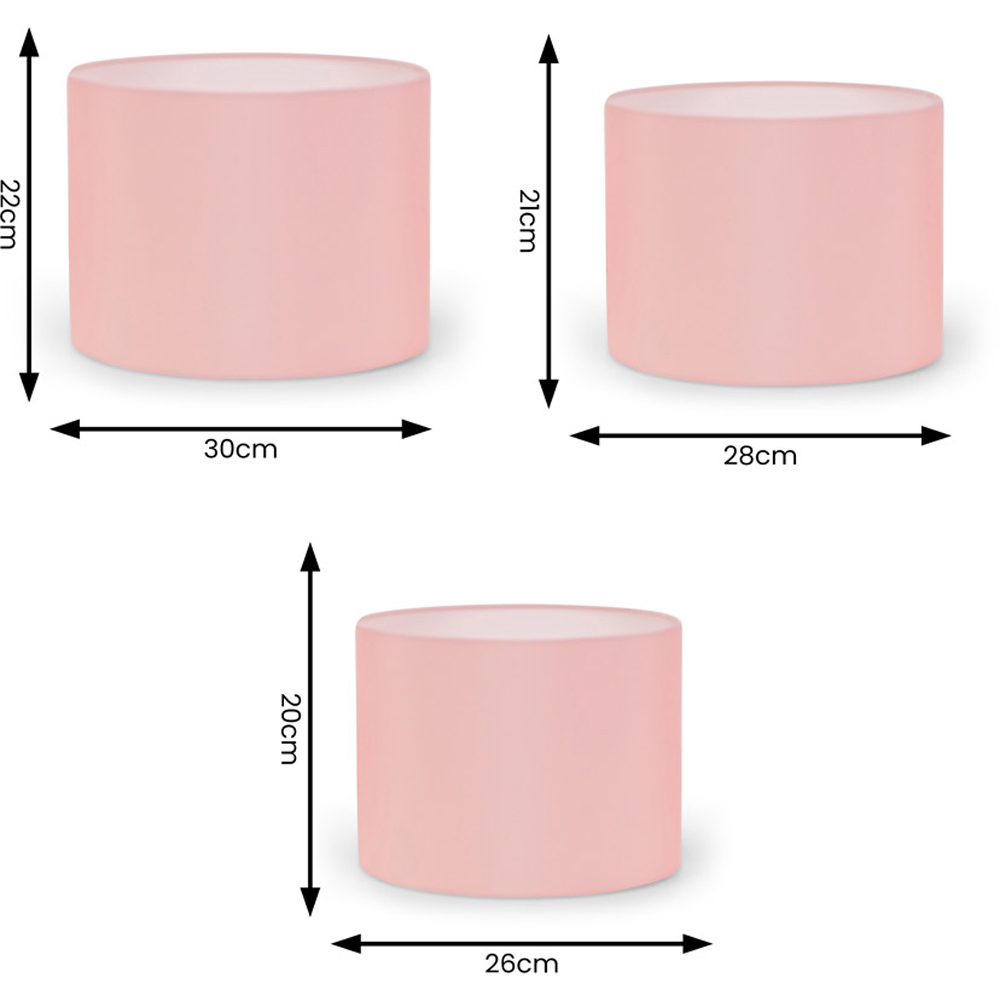 ValueLights Torbery Nesting Blush Pink Pendant Lamp Shades with Diffusers 3 Pack Image 6