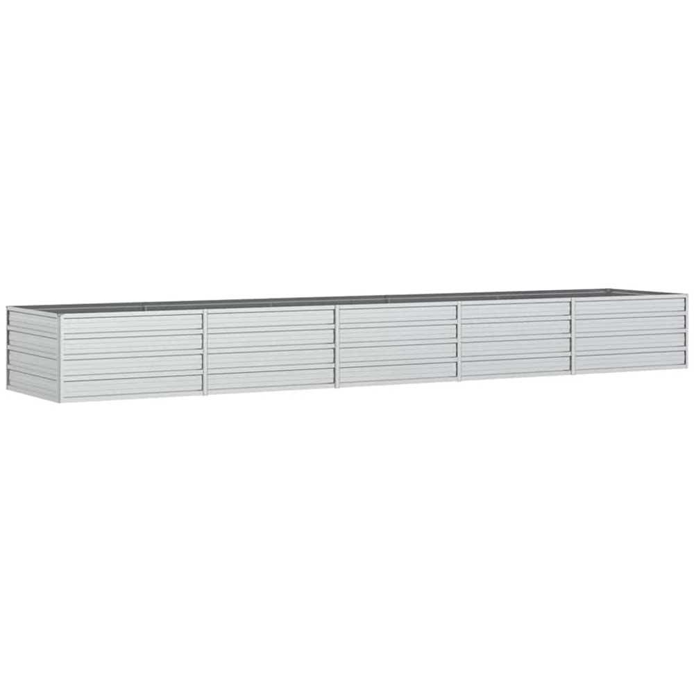 vidaXL Silver Galvanised Steel Raised Garden Bed 400 x 80 x 45cm Image 1