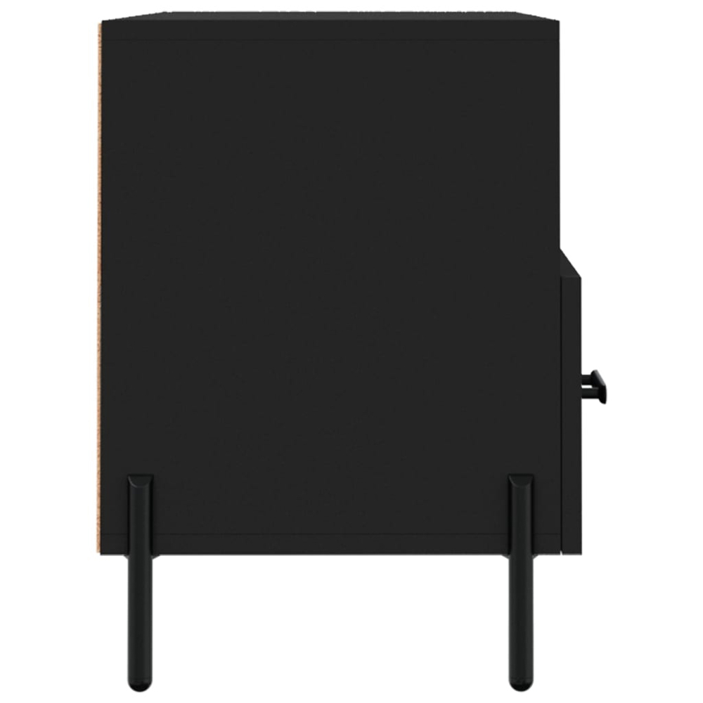 vidaXL 2 Drawer 2 Shelf Black TV Cabinet Image 7