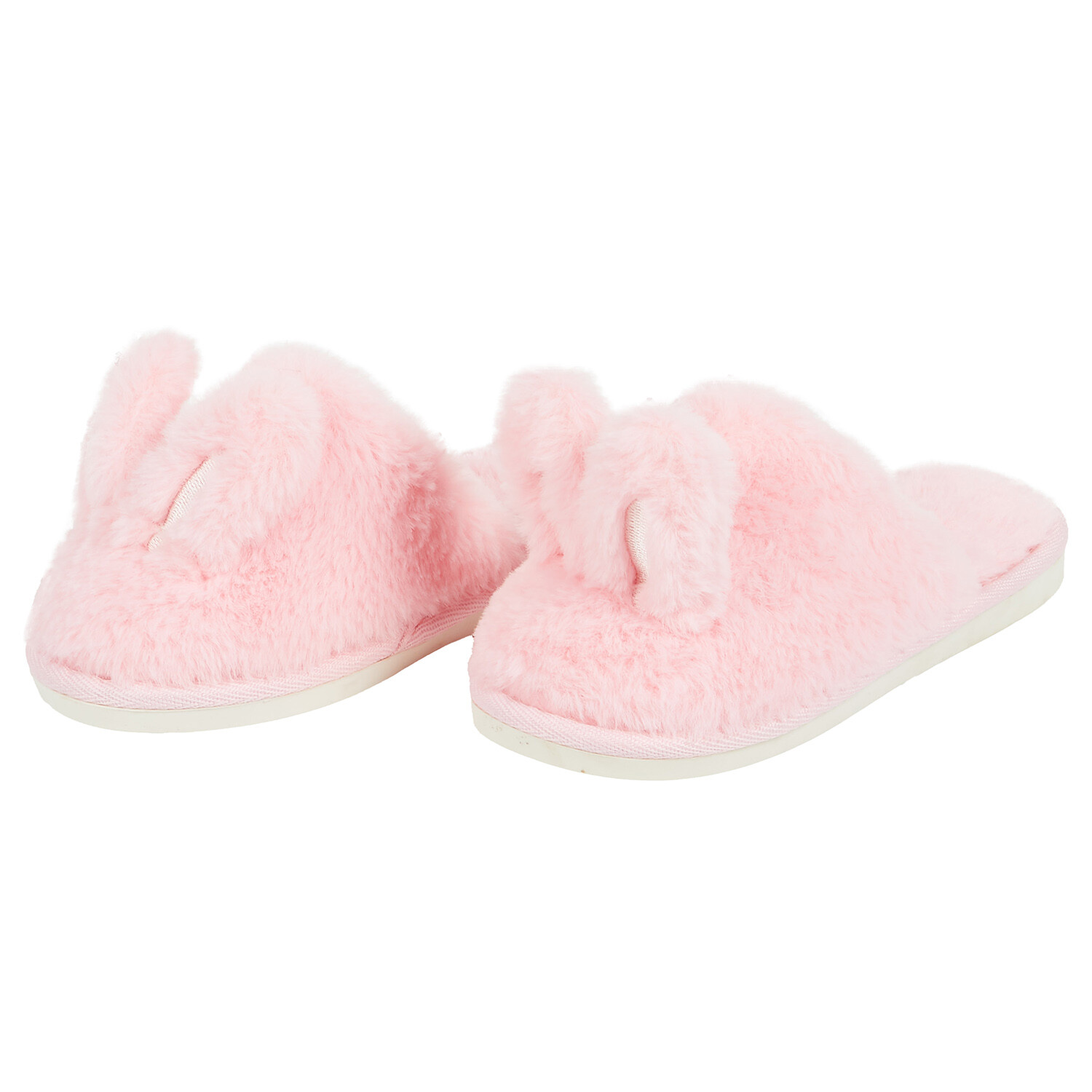 Fluffy Bunny Ear Slippers - Pink / UK 6-8.5 / 9-12 Image 3