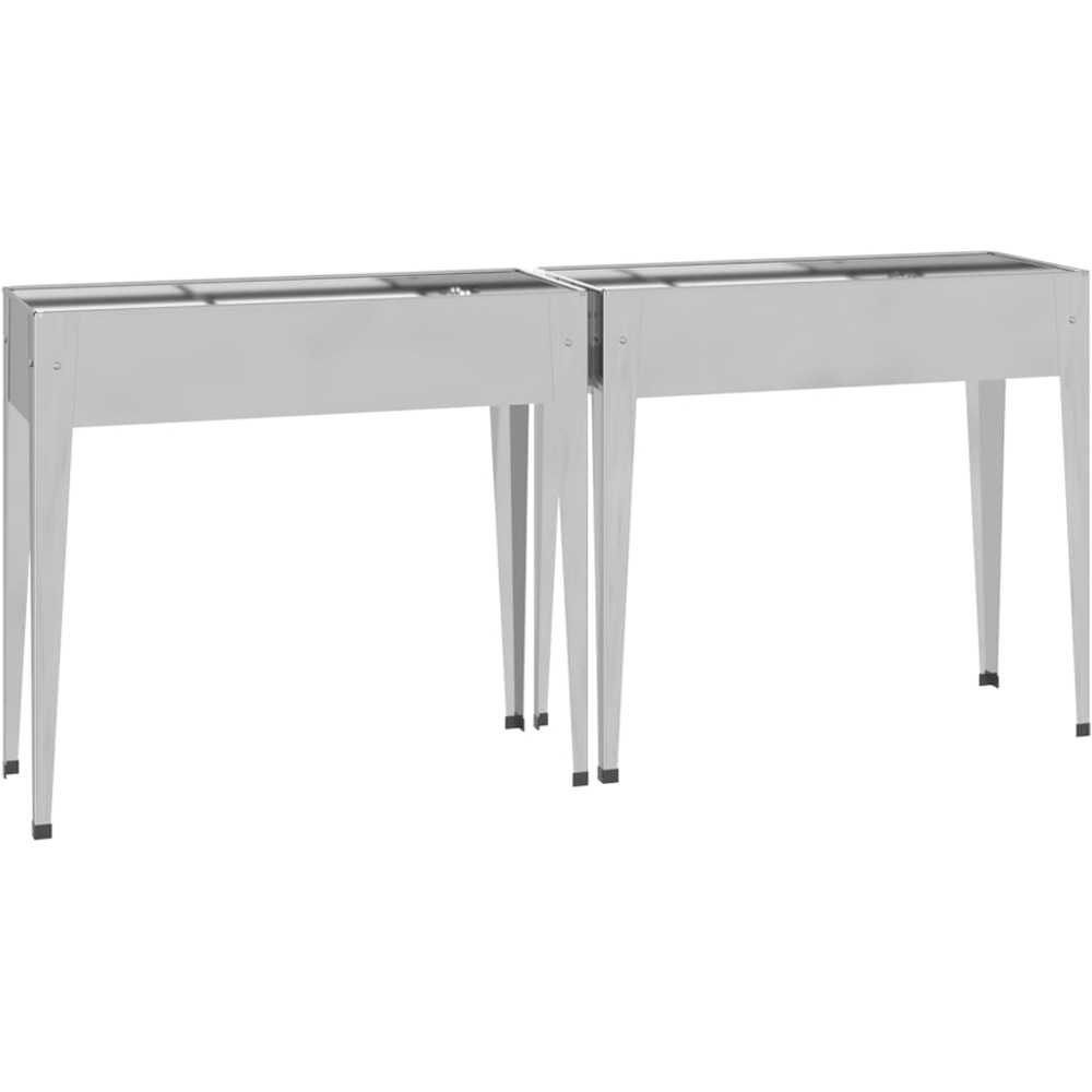 vidaXL Silver Steel Garden Planter 90 x 100.5 x 40.5cm Image 4