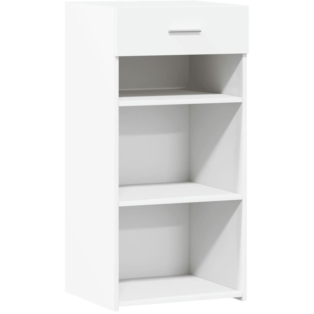 vidaXL Single Drawer 3 Shelf White Sideboard Image 2