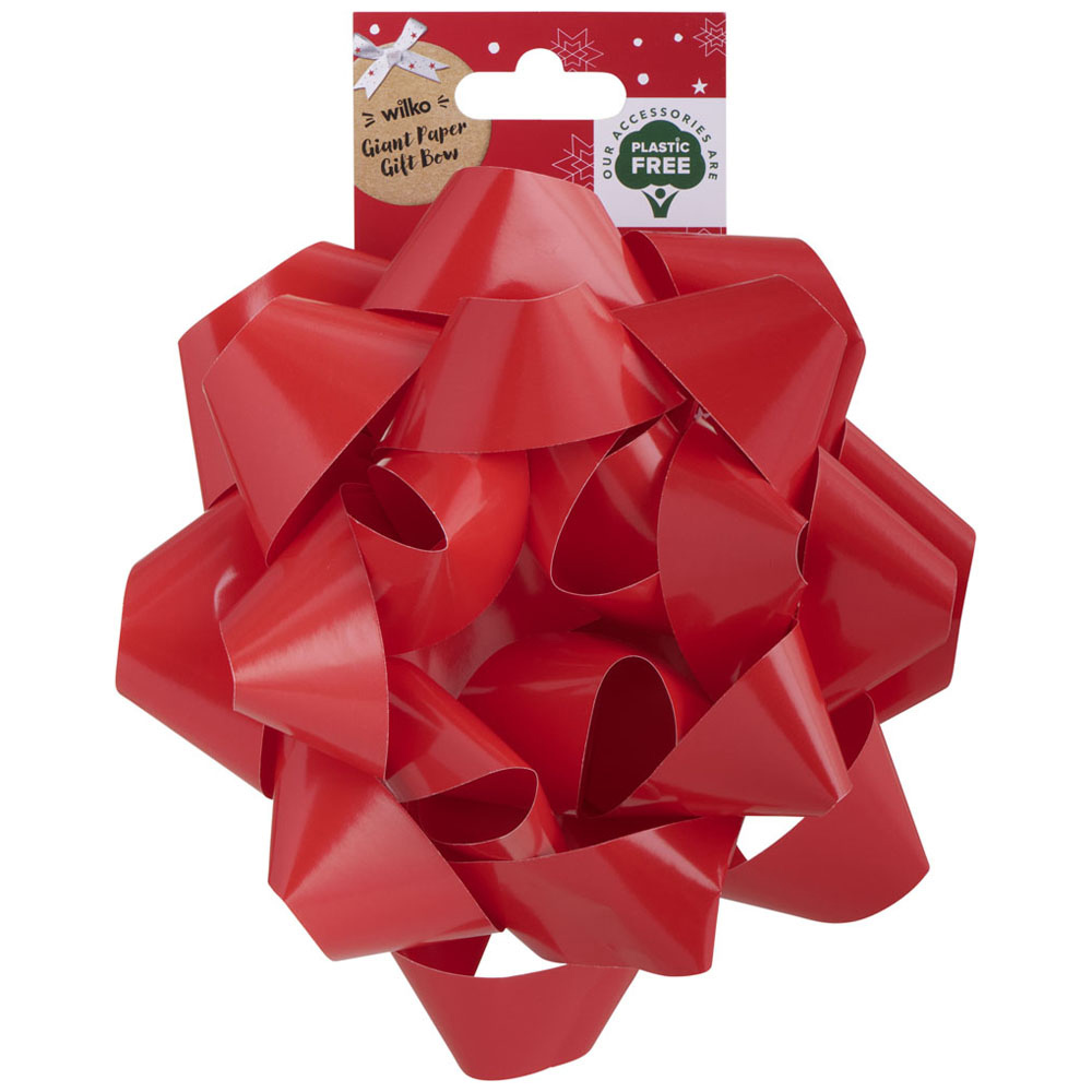 Wilko Red Giant Paper Gift Bow Image 2
