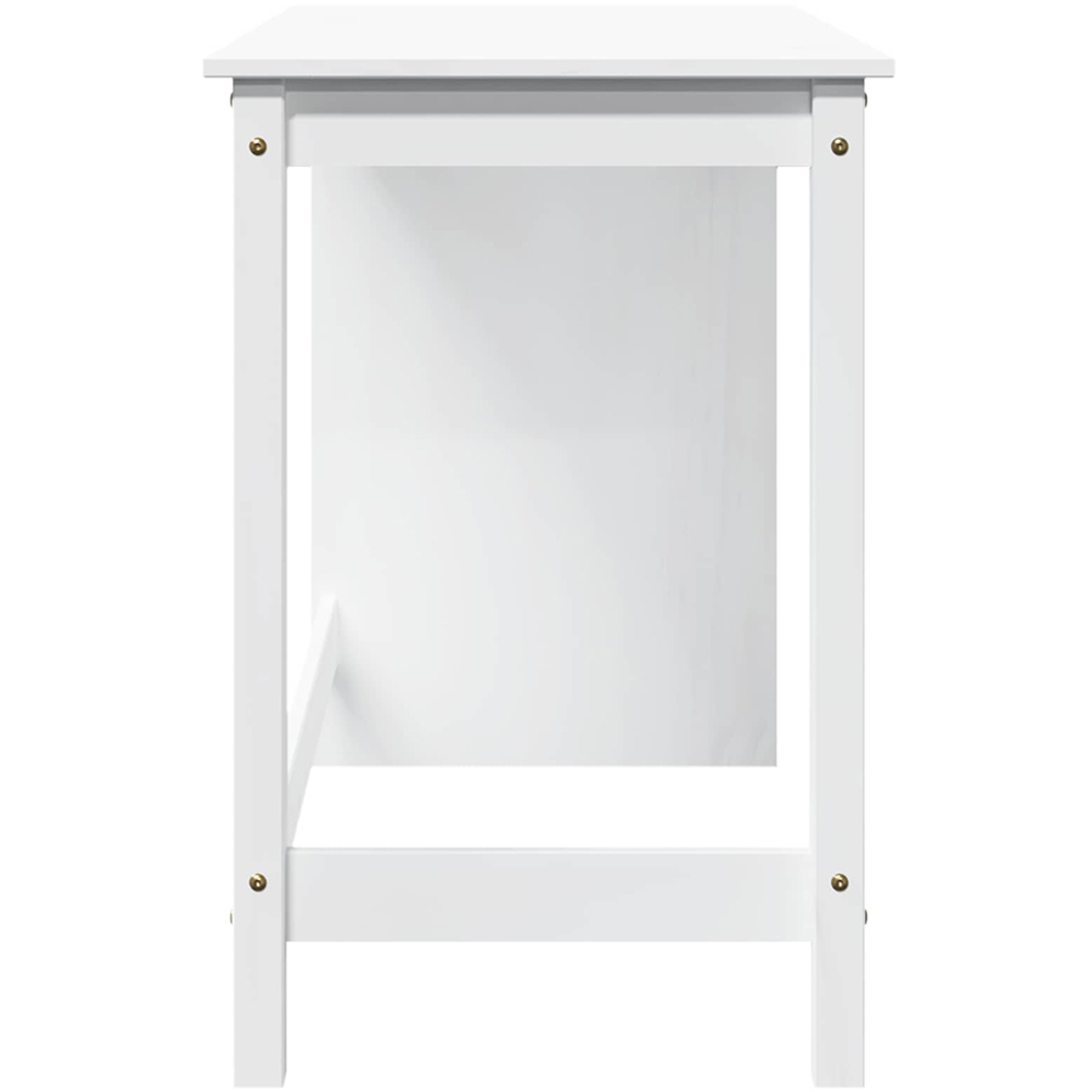 vidaXL Minimalist Compact Pine Wood Desk White Image 5