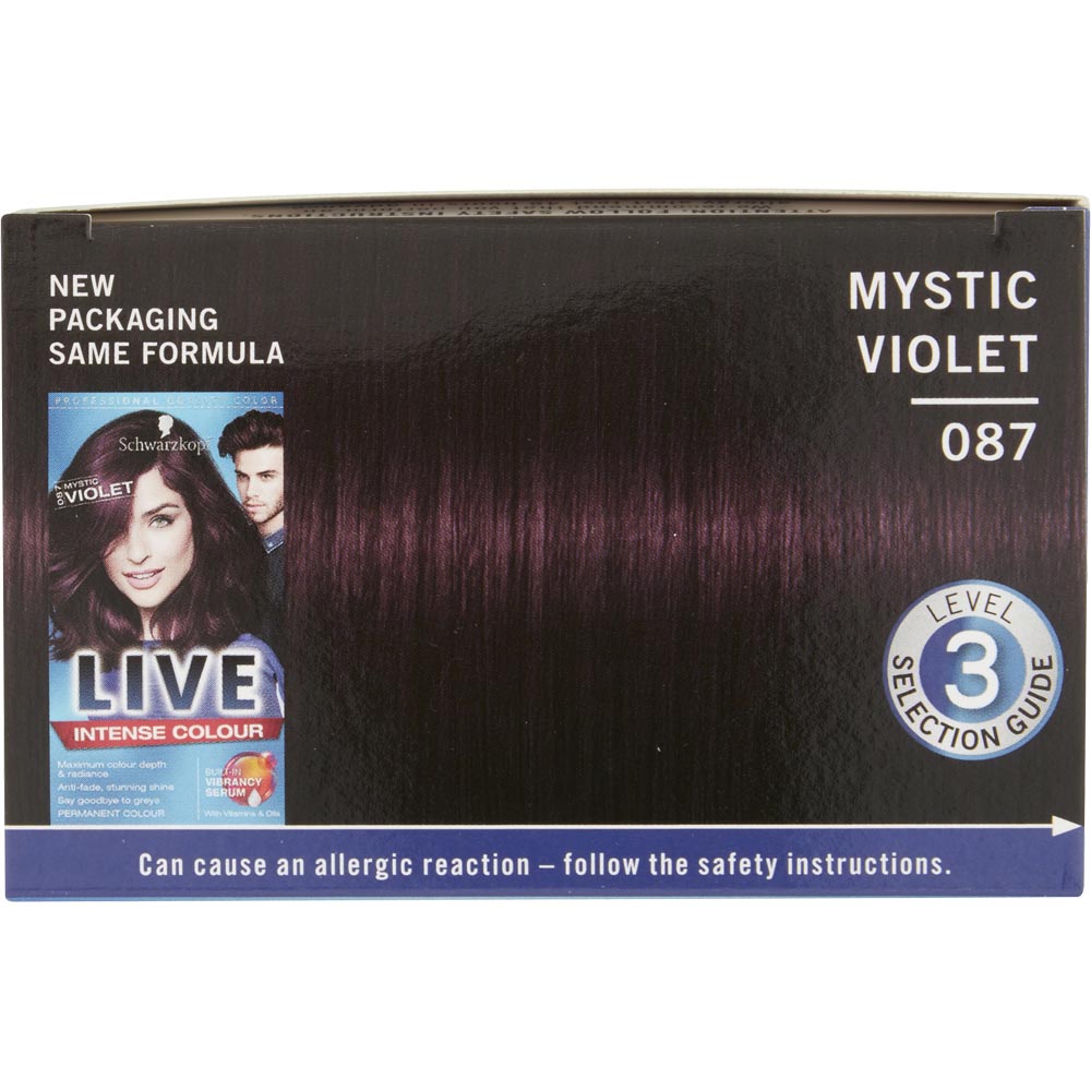Schwarzkopf LIVE Intense Colour Mystic Violet 087 Permanent Hair Dye Image 3
