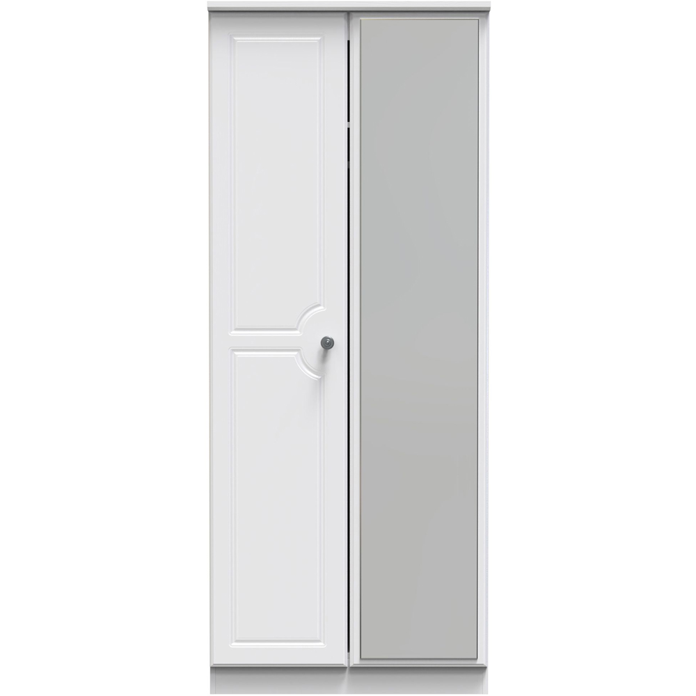 Crowndale Pembroke 2 Door Matt White Mirror Wardrobe Ready Assembled Image 2