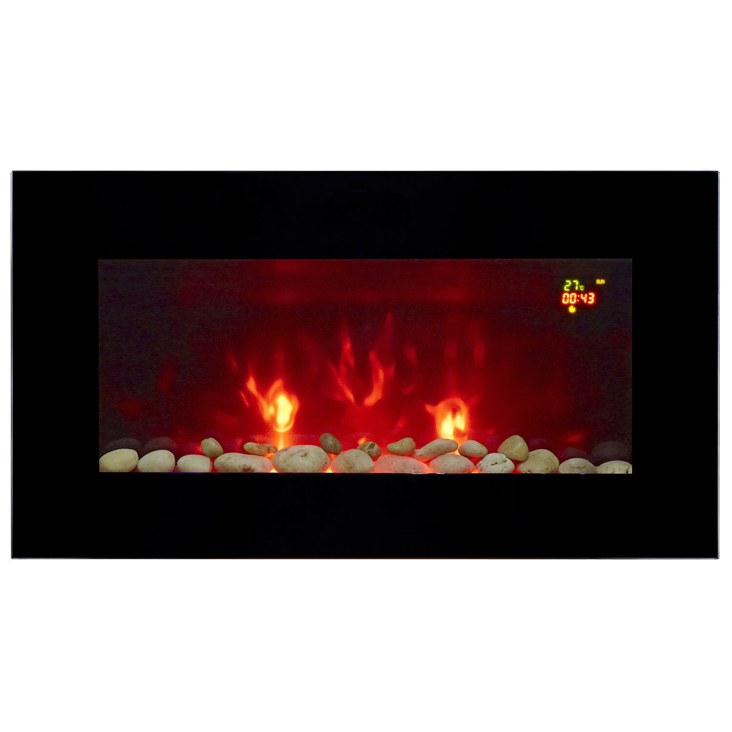 My Home MyHome Chamonix Black Wall Mounted Electric Fire Suite Image 7
