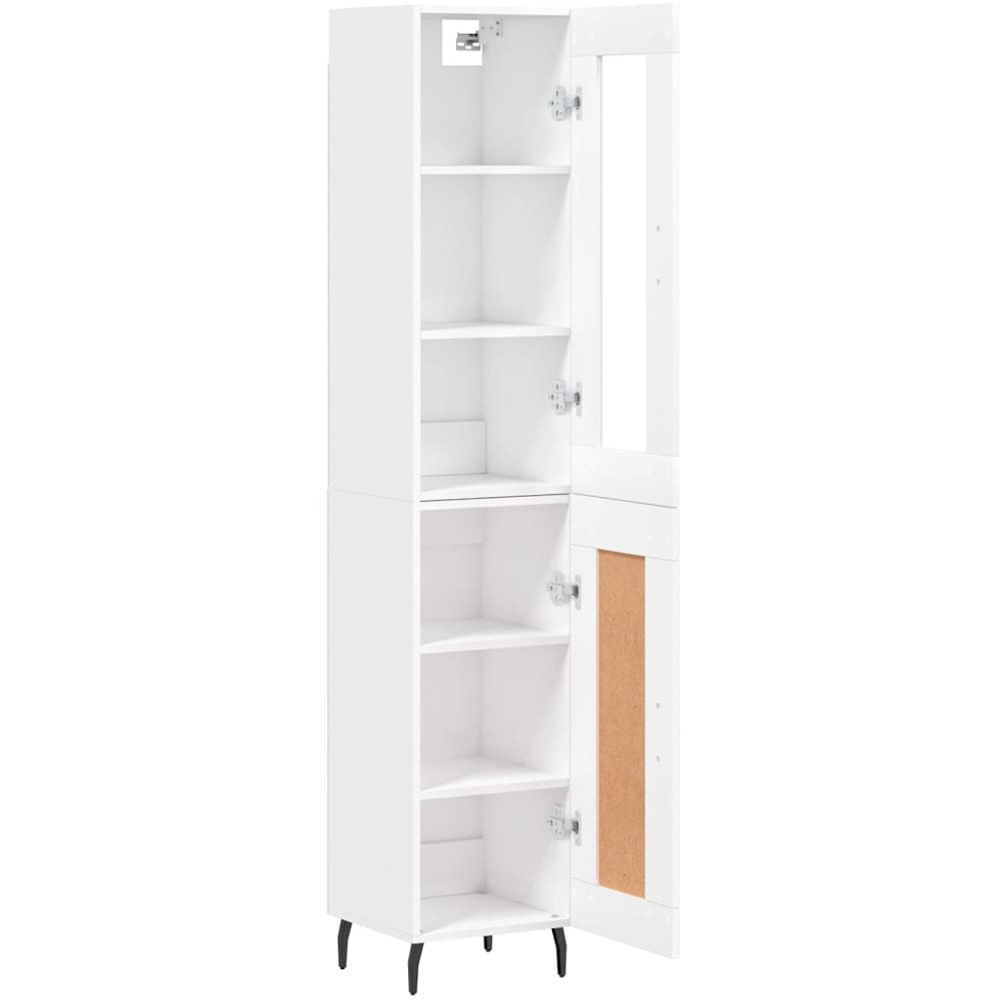 vidaXL 2 Glass and Wood Door 6 Shelf White Highboard Image 4