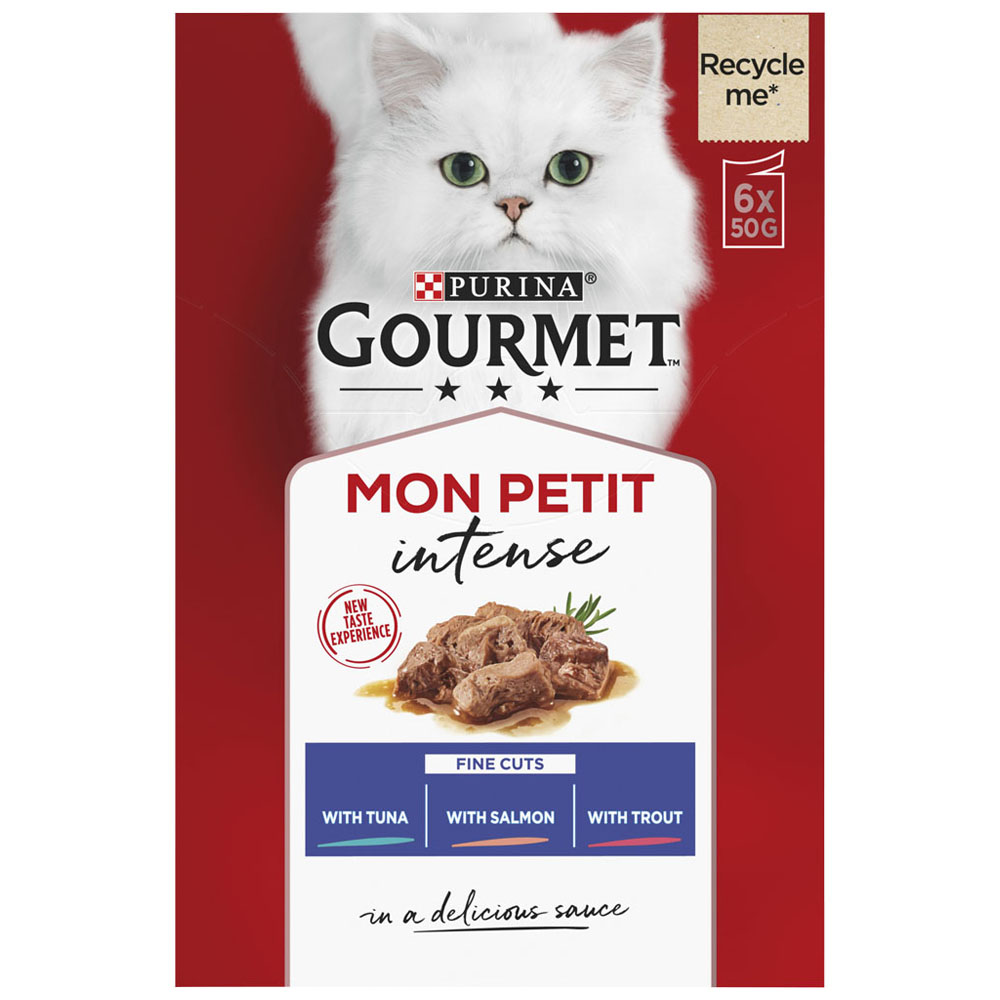 Gourmet Mon Petit Cat Food Pouches Fish 6 x 50g Image 3