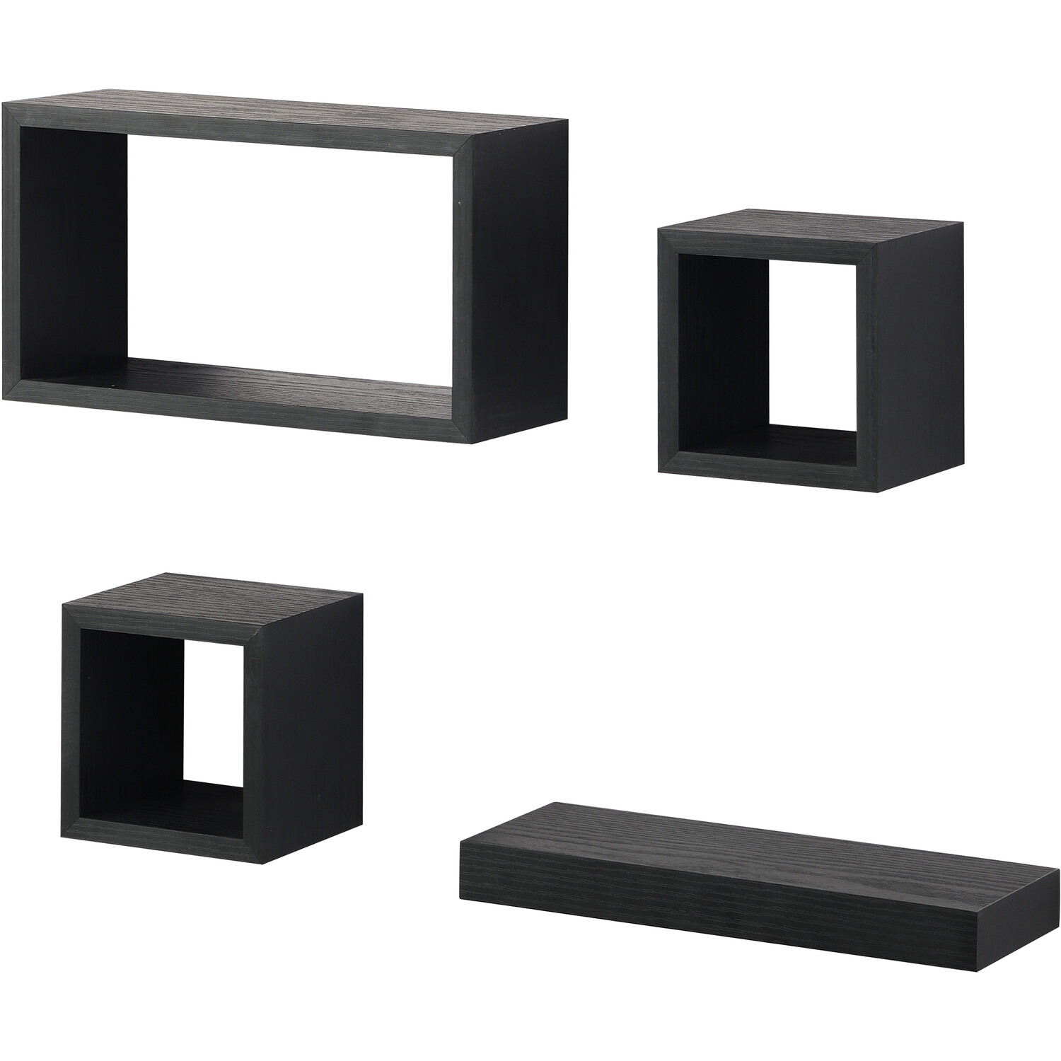 Set of 4 Latitude Floating Shelves - Black Image 1