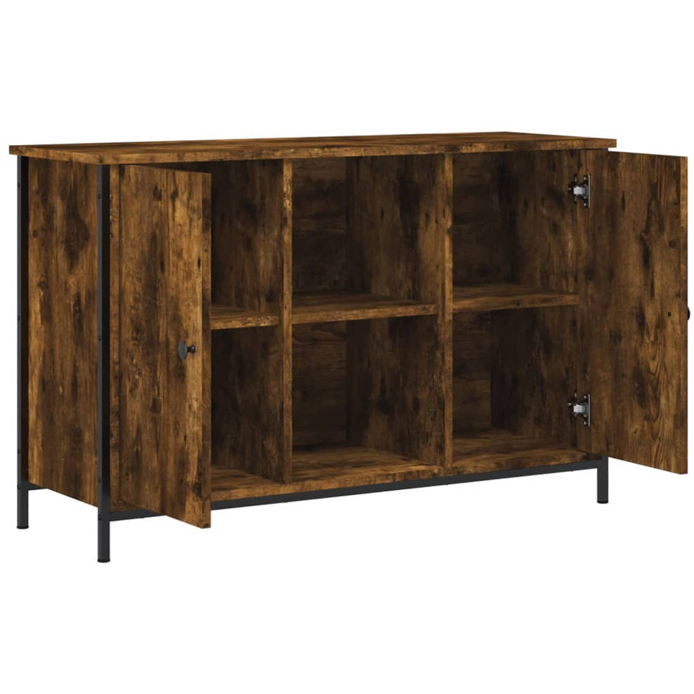 vidaXL 2 Door 2 Shelf Smoked Oak Industrial Style TV Cabinet Image 6