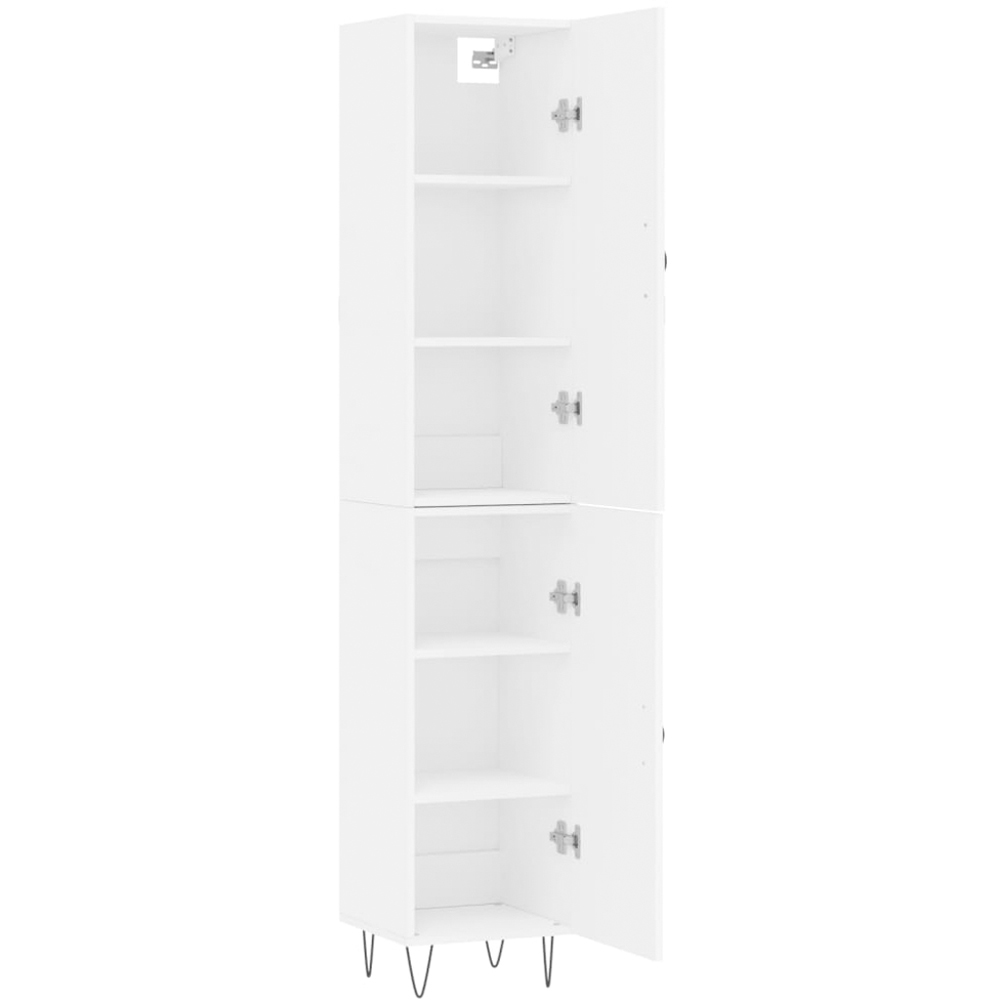 vidaXL 2 Door 6 Shelf White Highboard with Metal Legs Image 4