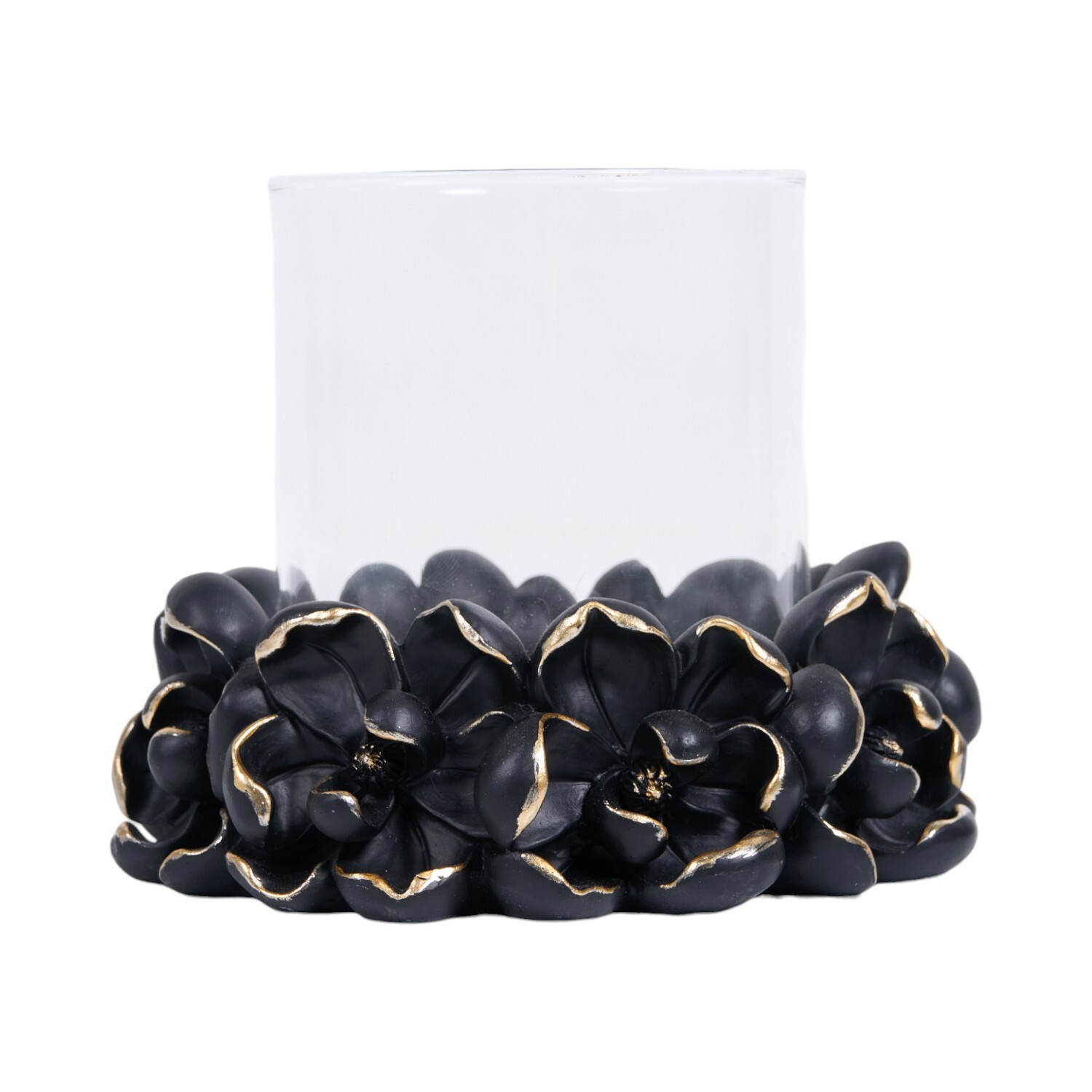 Black Magnolia Candle Holder Image 1