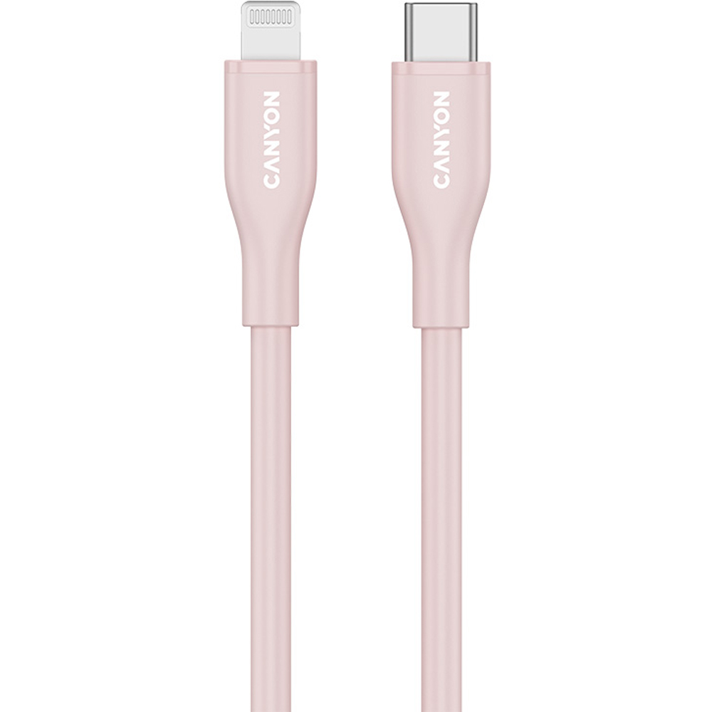 Canyon CNS-CLNM60 Pink Silicon Type-C to Lightning Cable 60W 1m Image 3