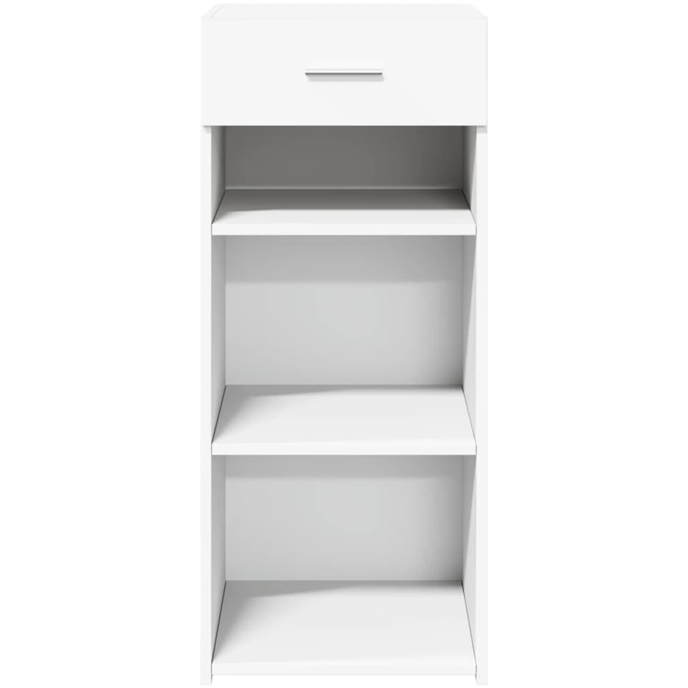 vidaXL Single Drawer 3 Shelf White Sideboard Image 4