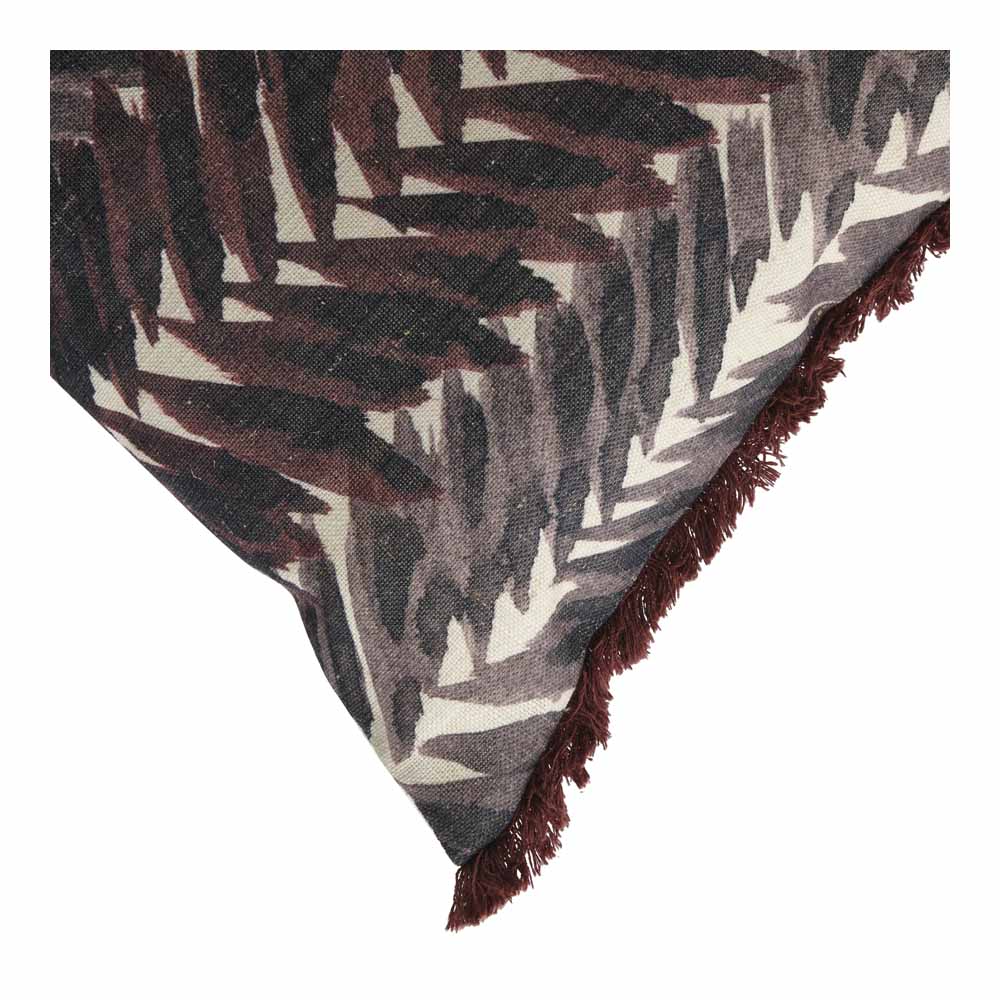 Wilko Herringbone Cushion Brown 50 x 35cm Wilko