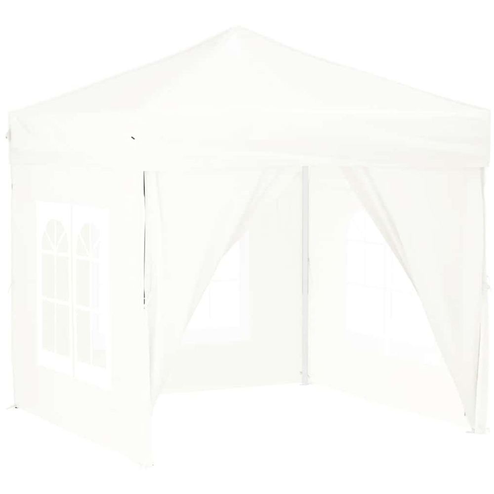 vidaXL 2 x 2m White Foldable Party Tent with Sidewalls Image 2