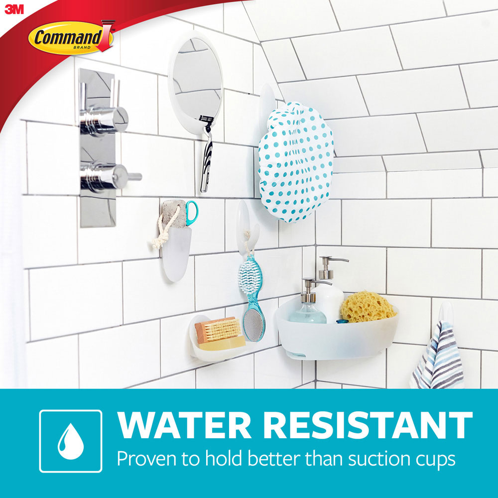 Command White Self Adhesive Shower Caddy Hook Image 5