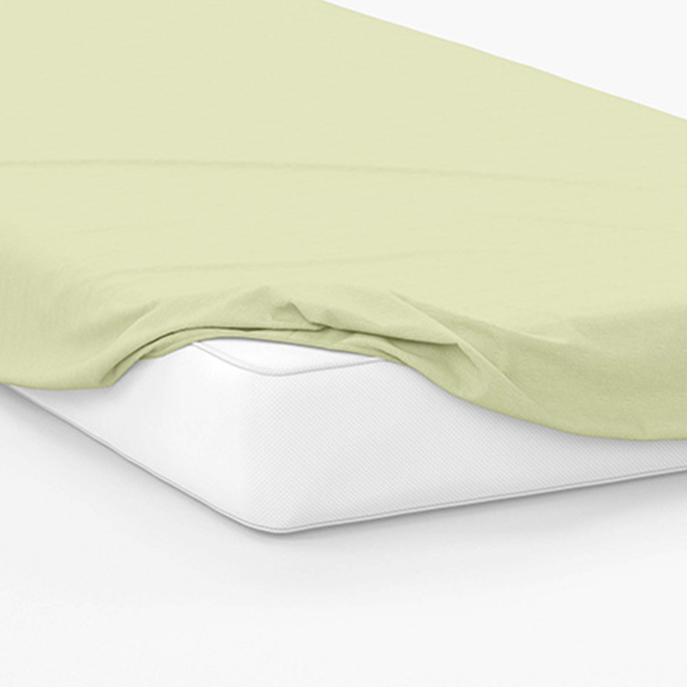 Serene Double Olive Fitted Bed Sheet Image 3