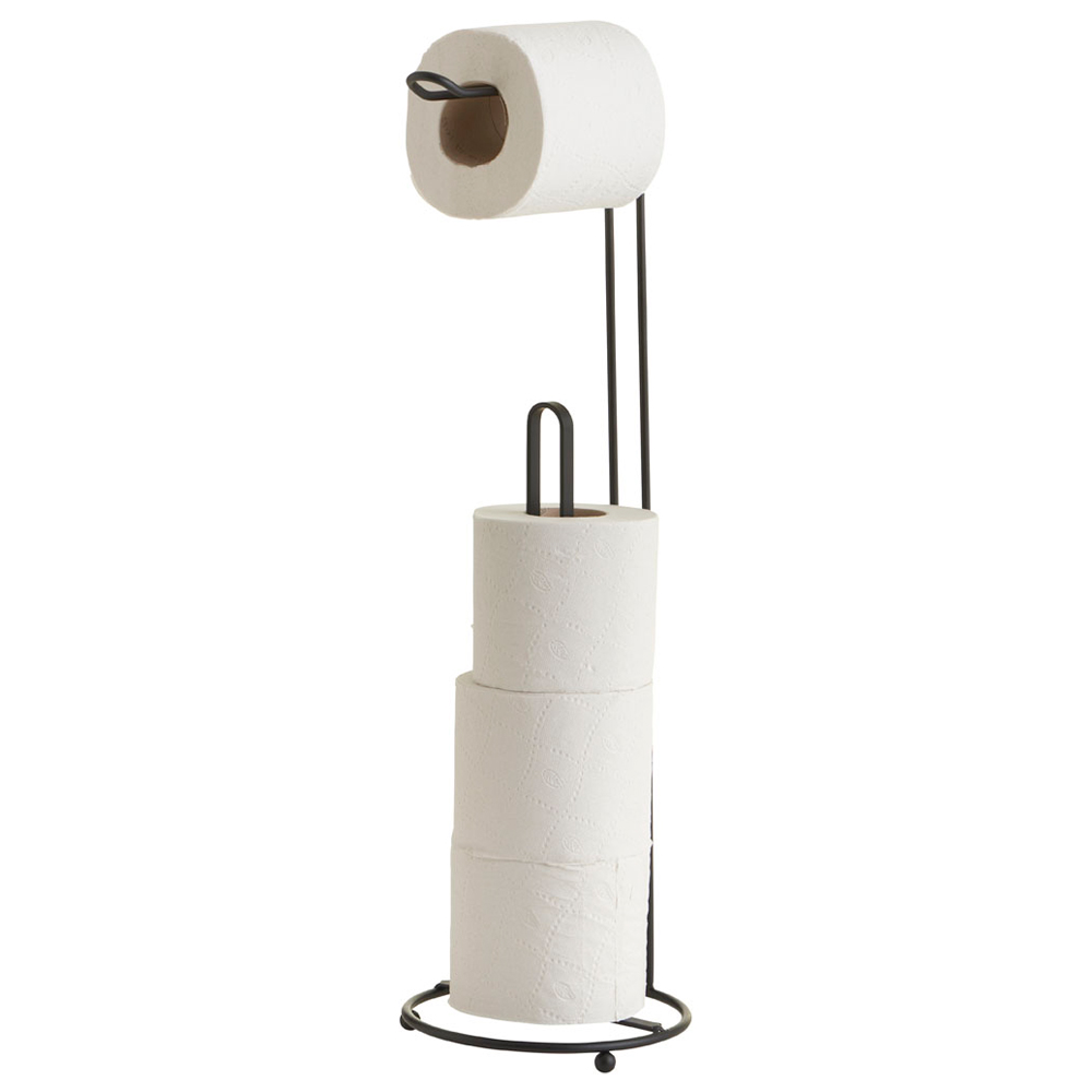 Wilko Matt Black Toilet Roll Holder Image 3